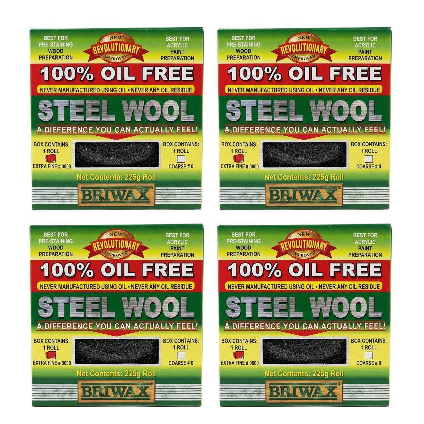 Briwax Oil-Free Steel Wool 0000 (Fоur Расk)