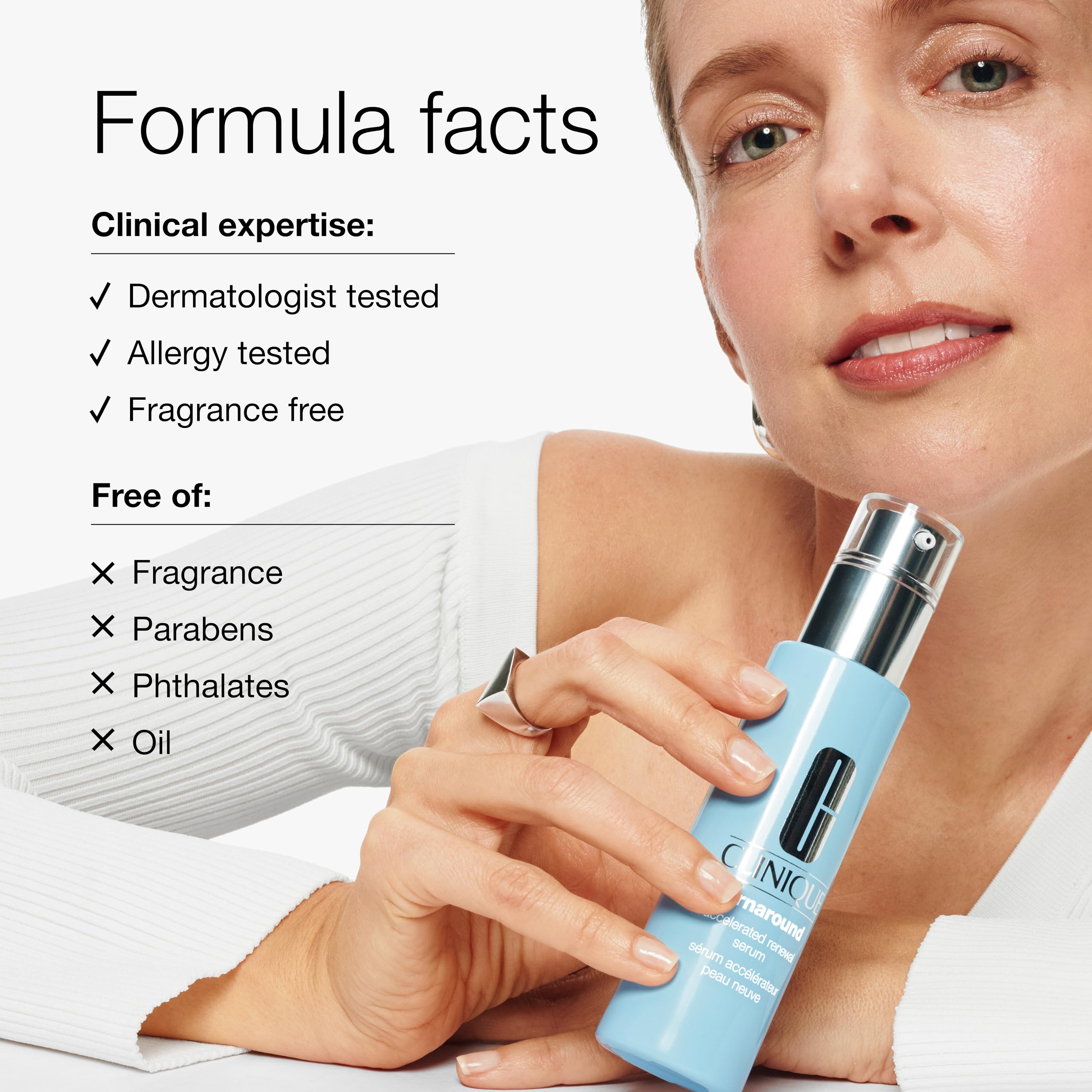 Clinique Turnaround Accelerated Renewal Face Serum For All Skin Types | Exfoliating + Smoothing, 1 Fl Oz