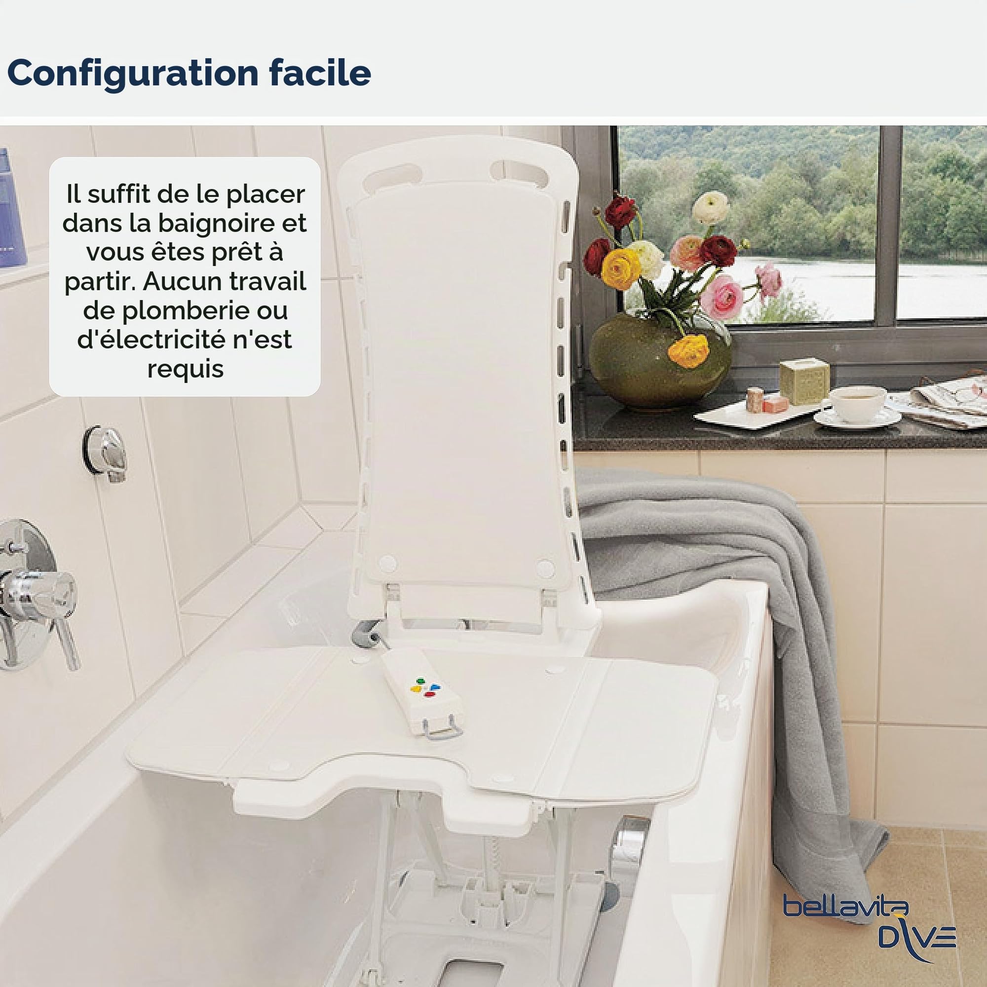 Drive Medical Bellavita Siège élévateur pour Baignoire Blanc