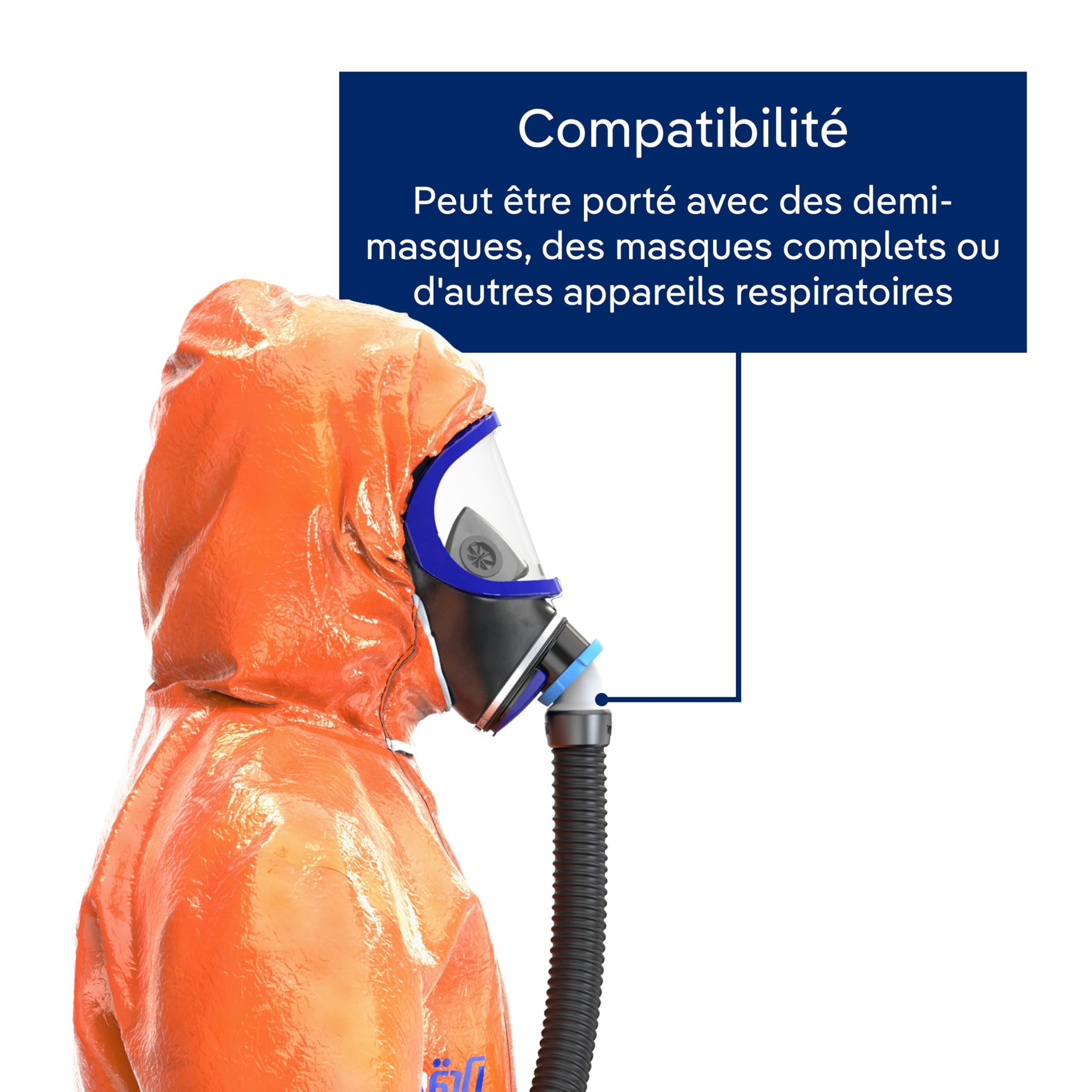 Dräger SPC 4400 Combinaison de sécurité contre des poussières et des liquides en CLF avec haute résistance chimique | Tenue en orange pour peinture et produits chimiques | Taille L
