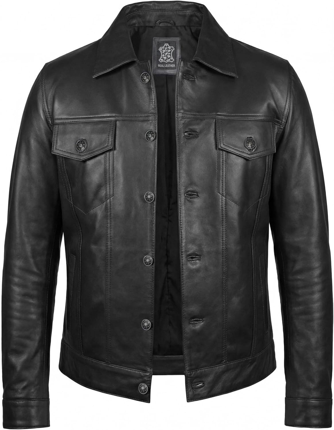 Mens Genuine Distressed Leather Motorcycle Jackets Trucker - American Vintage Style Western Trucker Jacket Men