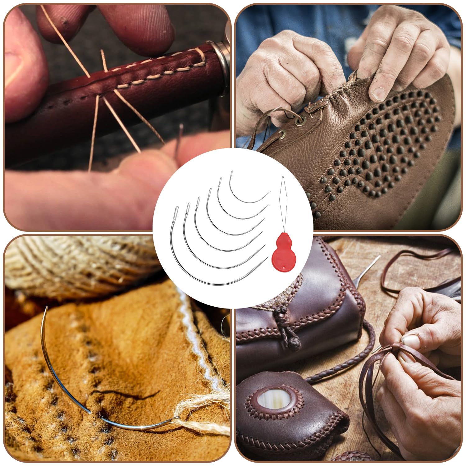 21-teiliges Nadel-Set Für Leder & Perücken – Gebogene Nadeln, Sattlergarn & Vielseitig Einsetzbar