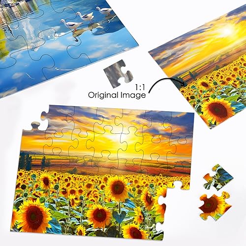 Miniatura 4 de Neoflavie Paquete de 4 rompecabezas de demencia de 16 y 35 piezas grandes, productos de Alzheimer y rompecabezas de piezas grandes para personas