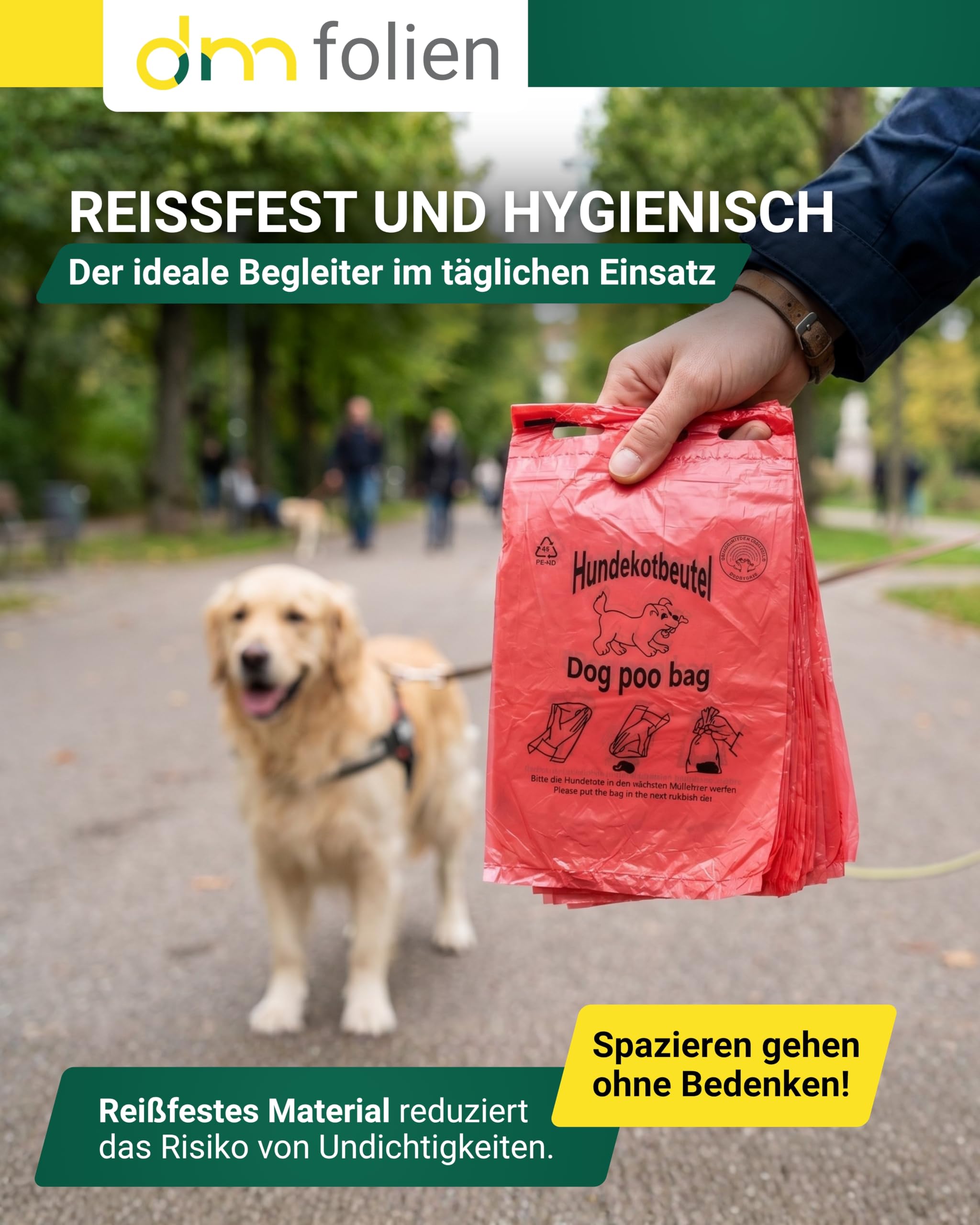 HDPE Hundekotbeutel, schwarz, 3.000, Stück, Bello, 200 x 320 mm, 30 mm Blockrand