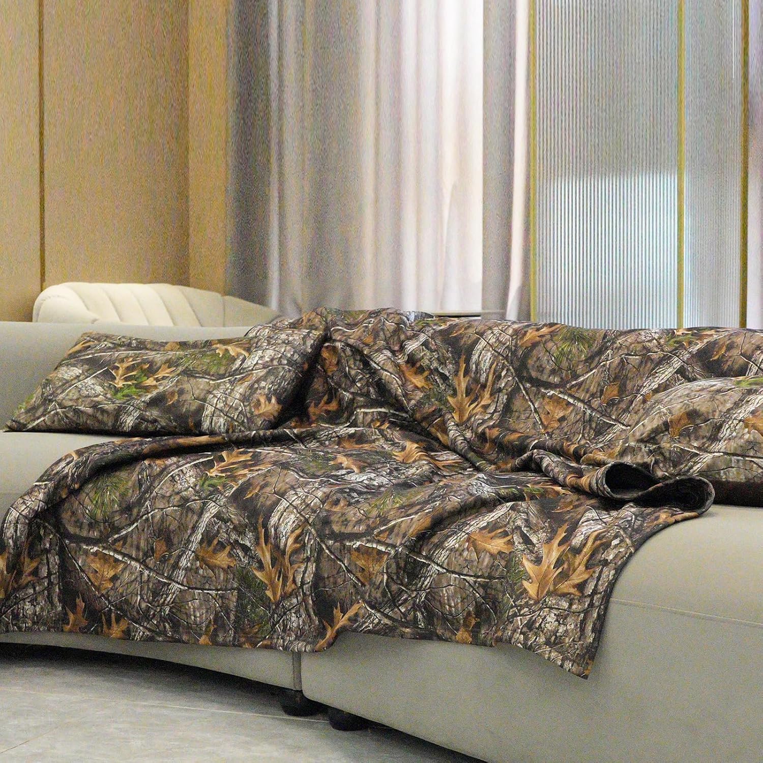 Camo Throw Blanket for Couch Sofa Soft Cozy Blankets Fleece Warm Lightweight Bedding Blanket for Living Room Travel - Image 2
