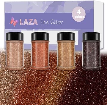 Laza Autumn Ultra Fine Glitter Powder, 4 Colors 320ml Craft Glitter