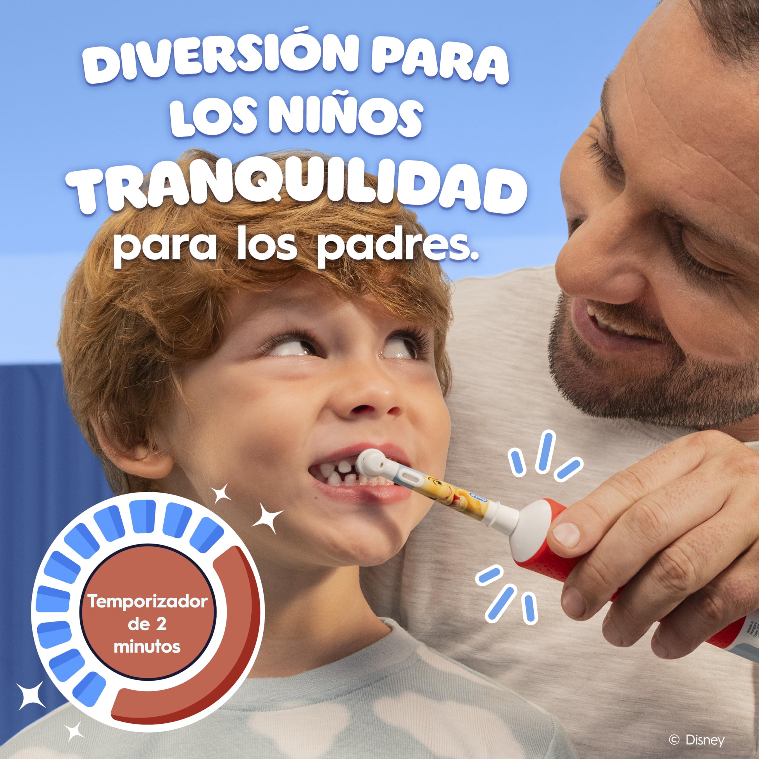 Oral-B Pro Kids Cepillo de Dientes Eléctrico El Rey León para Niños +3 Años - Cepillo Dental Infantil con 1 Cabezal, 2 Modos de Cepillado, Filamentos Extrasuaves para Encías Sensibles