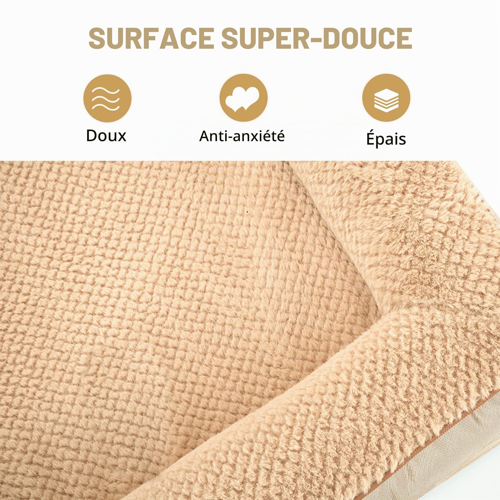 JOYELF Lit orthopédique pour Chien de Taille Moyenne, canapé-lit en Mousse en Forme de U, traversin imperméable avec Housse Amovible et Lavable et Fond antidérapant - Khaki