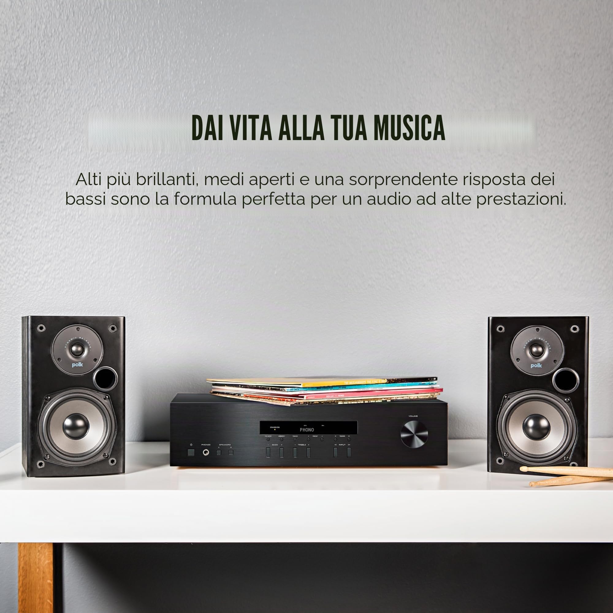 Polk Audio 19040 Diffusore Bookshelf a 2 Vie, Nero