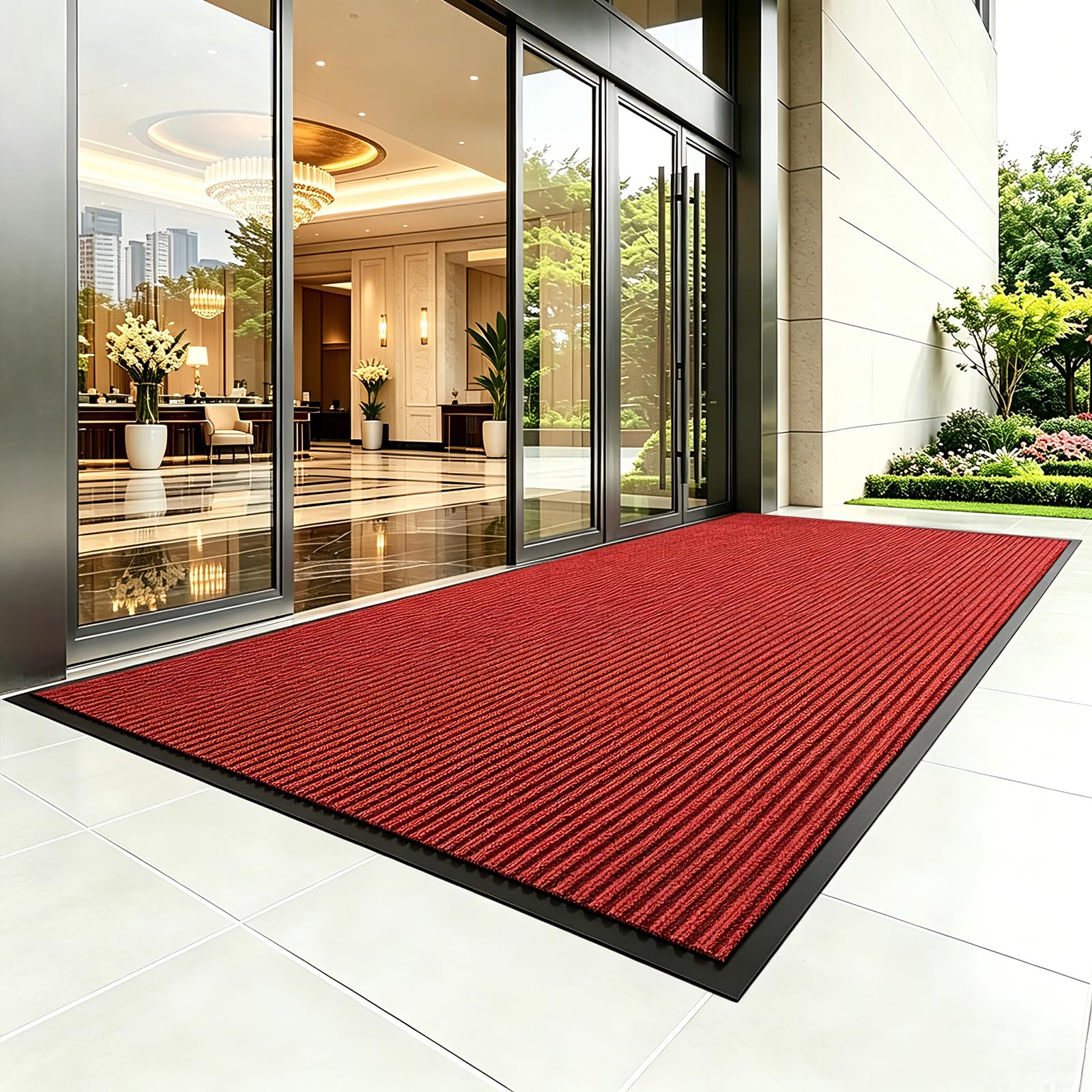 TANYOYO 3' X 10'Ft(40×118inches) Commercial Grade Door Floor Mat Brush Step Entrance Mat Vinyl Backed Utility Doormat Heavy Duty Floor Rugs Commercial Outdoor Carpet Indoor Entrance Mat，Grey — Amazon image 8