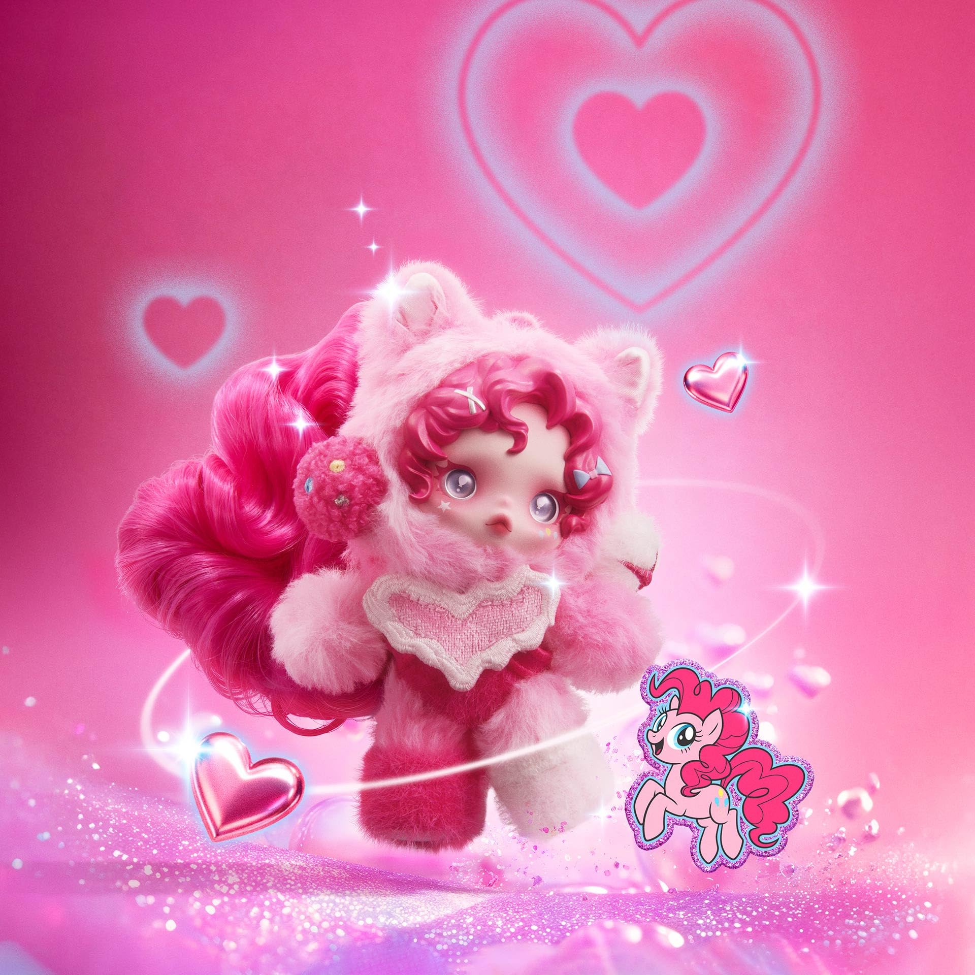 POP MART SKULLPANDA × My Little Pony Series Bambola Peluche, Portachiavi Carino Blind Box Mystery Box, Figure, Giocattoli da Collezione, Ciondoli per Borsa, Regali per le Vacanze e il Compleanno per