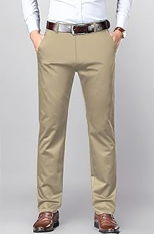 AVANOVA Men's Trousers Light Business Style Slightly Stretch Straight Leg Pants for Outdoor Casual Daily Trouser II Men's Regular Casual Pants Trouser (Trouser 126)