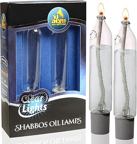 Lámpara de aceite forma de vela vidrio transparente Luces # 1354"Paquete de 2