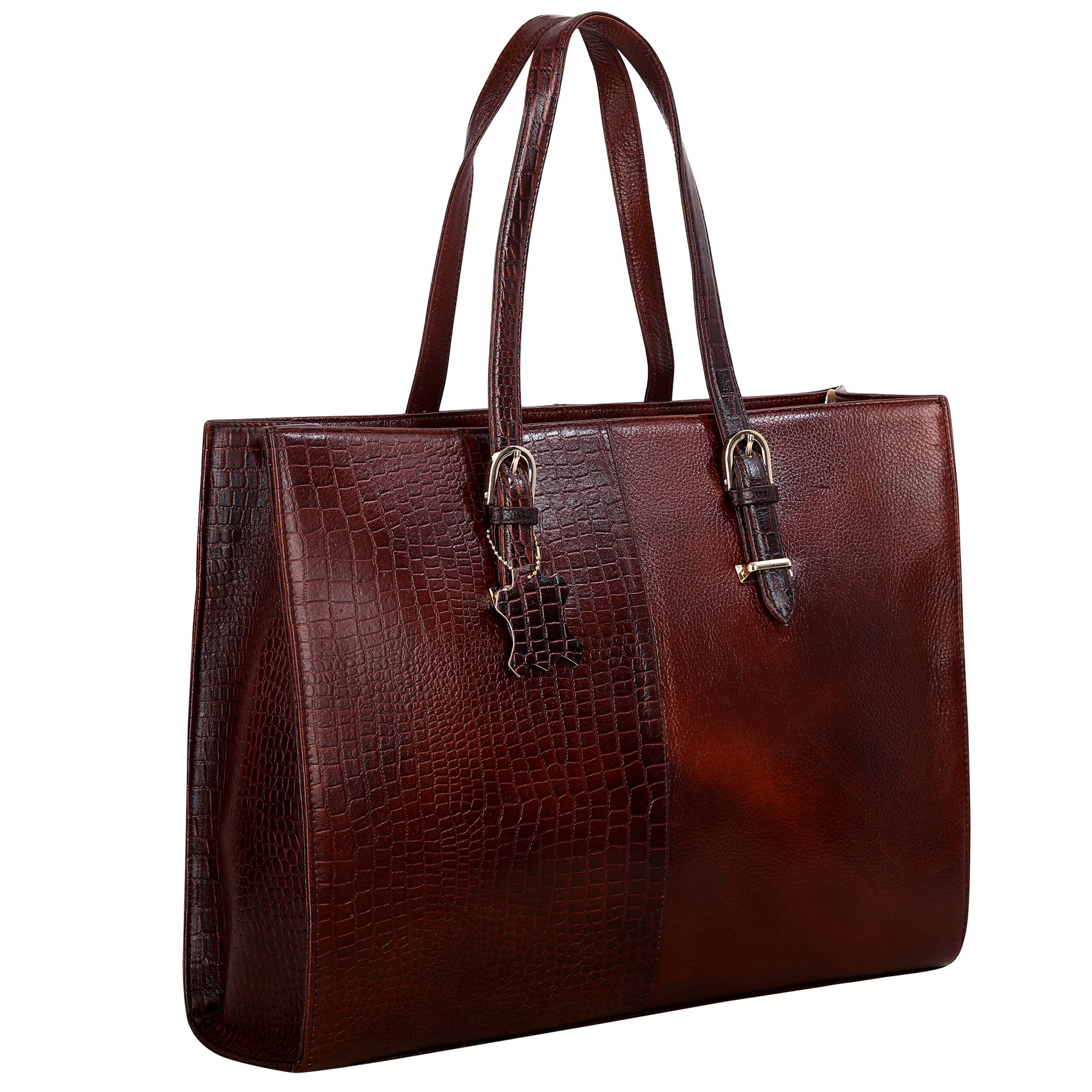 HYATT Leather Accessories Full-Grain Natural Cro Leather Ladies Handbags & Sling Shoulder Tote Bags For Women Laptop Big Size Branded Stylish. Size- L-16 X H-12.5 x W- 4.5 Inches (BROWN) (B0BCZ6N7ZR) Amazon Price History, Amazon Price Tracker