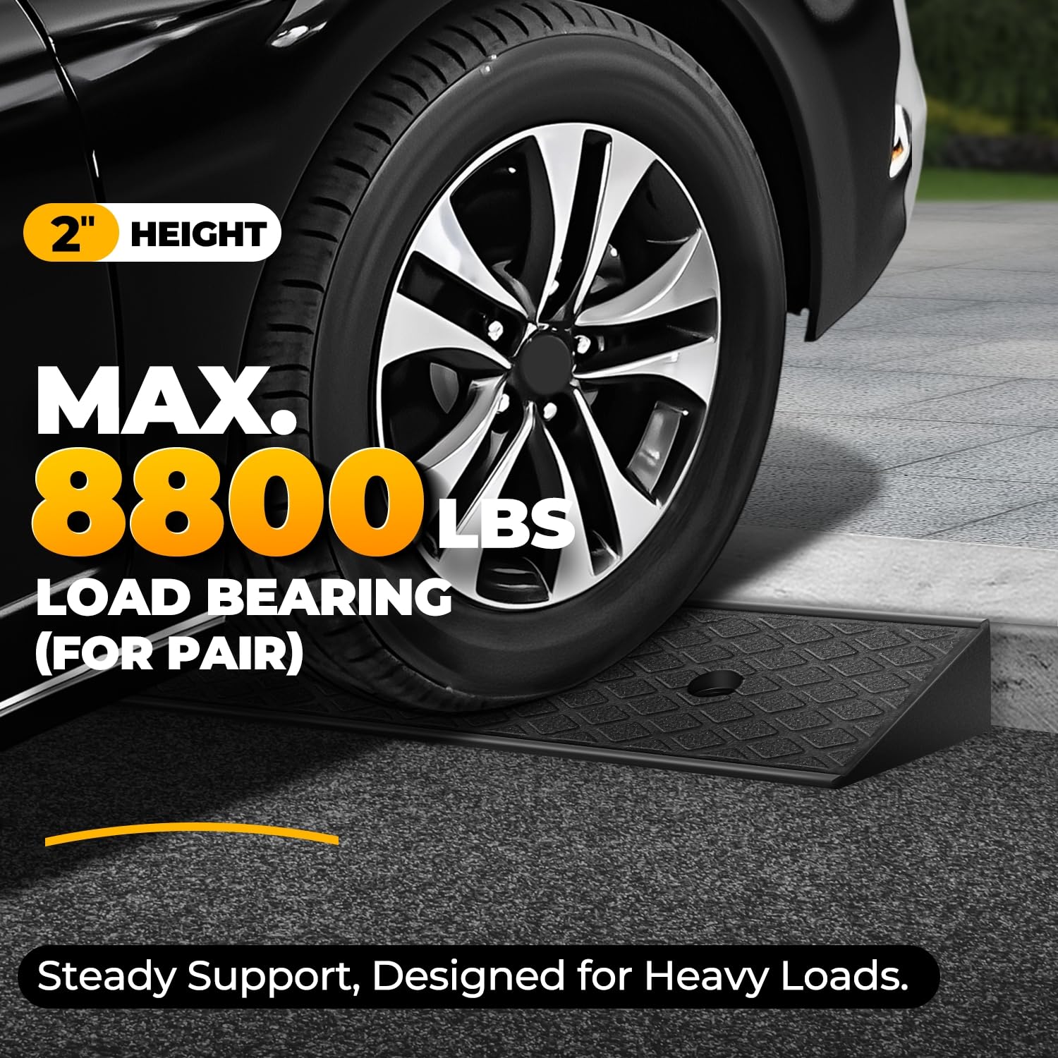 Auto Dynasty Gumowe rampy krawężnikowe 5 cm H do chodnika podjazdowego