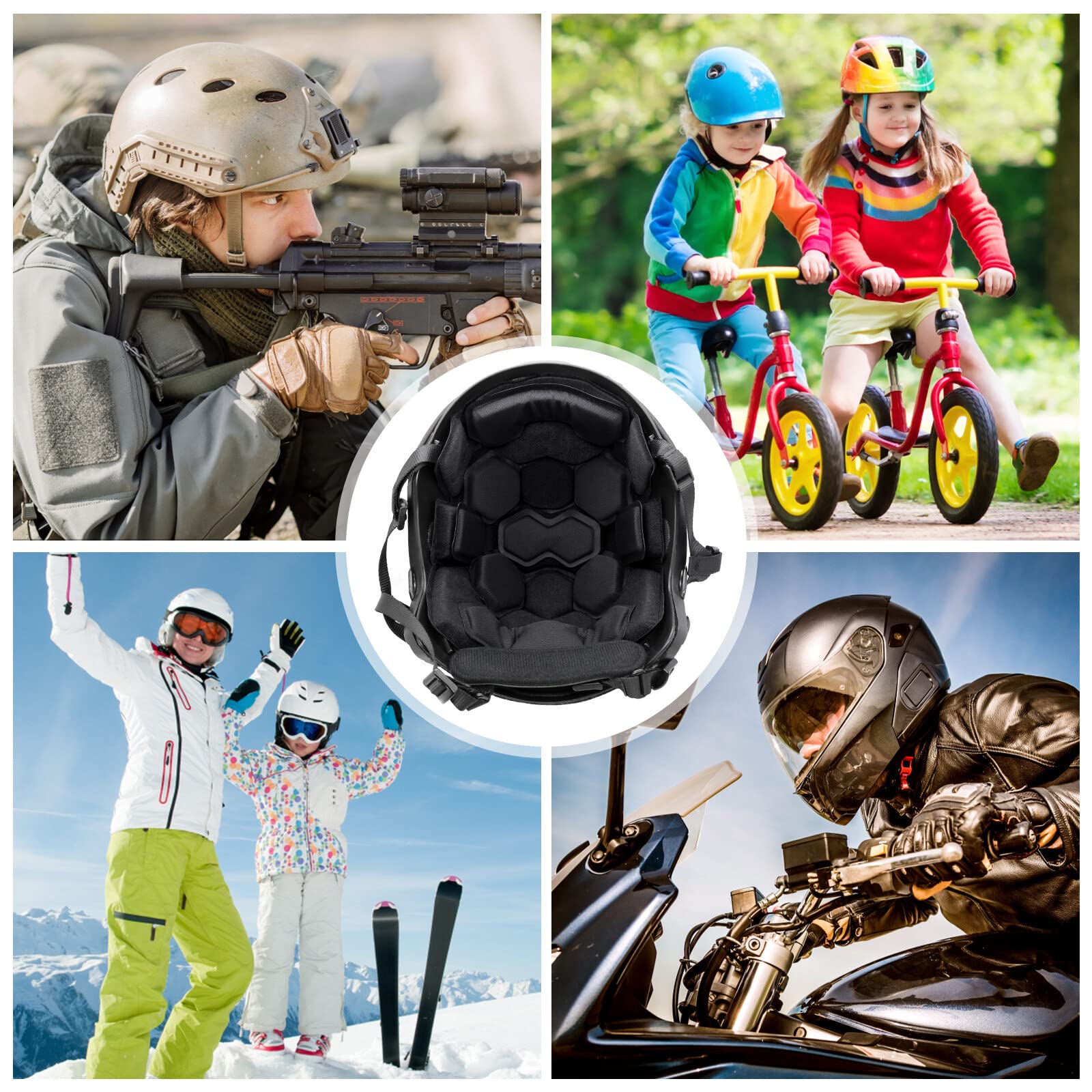 Coussinets de casque tactiques Airsoft en mousse à mémoire de forme - Coussin de protection pour casque Fast MT MICH IBH AF ACH