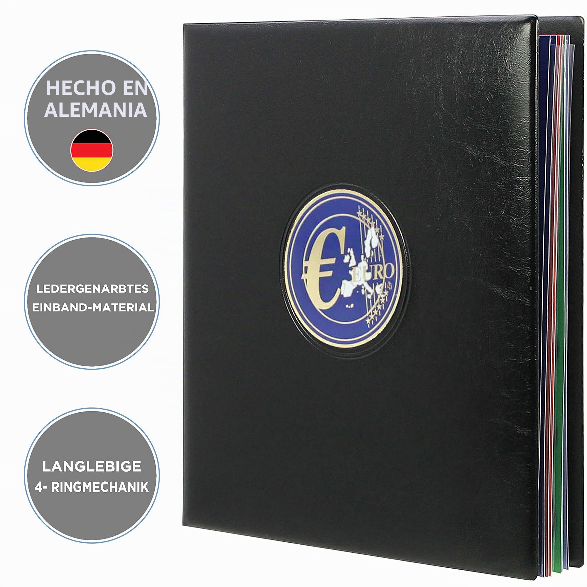 Álbum SAFE 7340 Para Monedas De Euro: Guarda Tu Colección De 1 Céntimo A 2 Euros Y Trae 5 Hojas Extra Para Juegos Completos