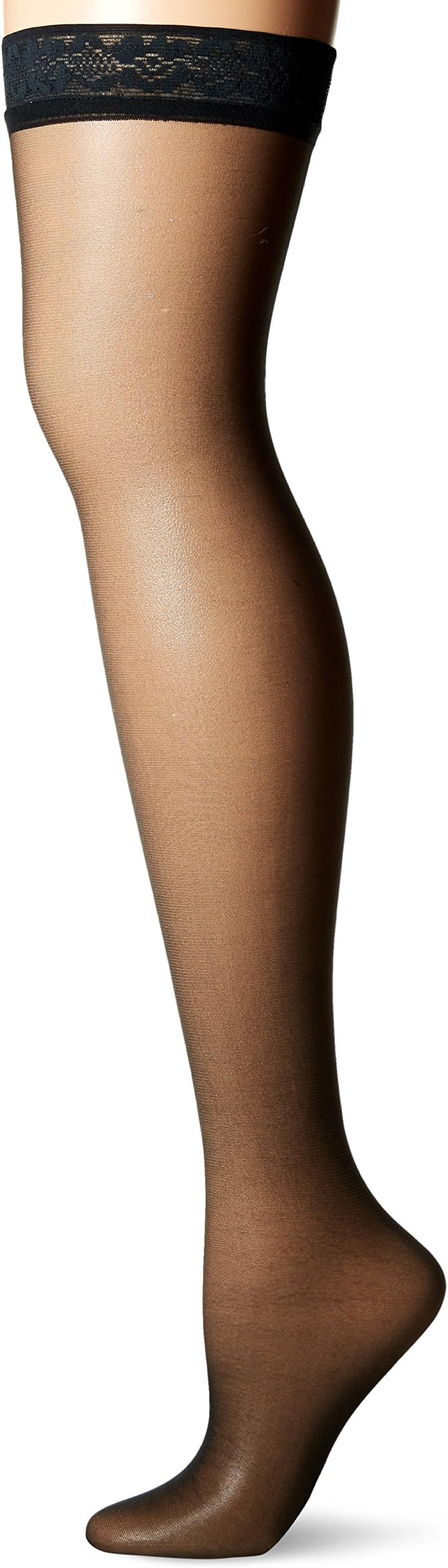 Hanes Women's Silk Reflections Thigh Highs, Jet, C/D