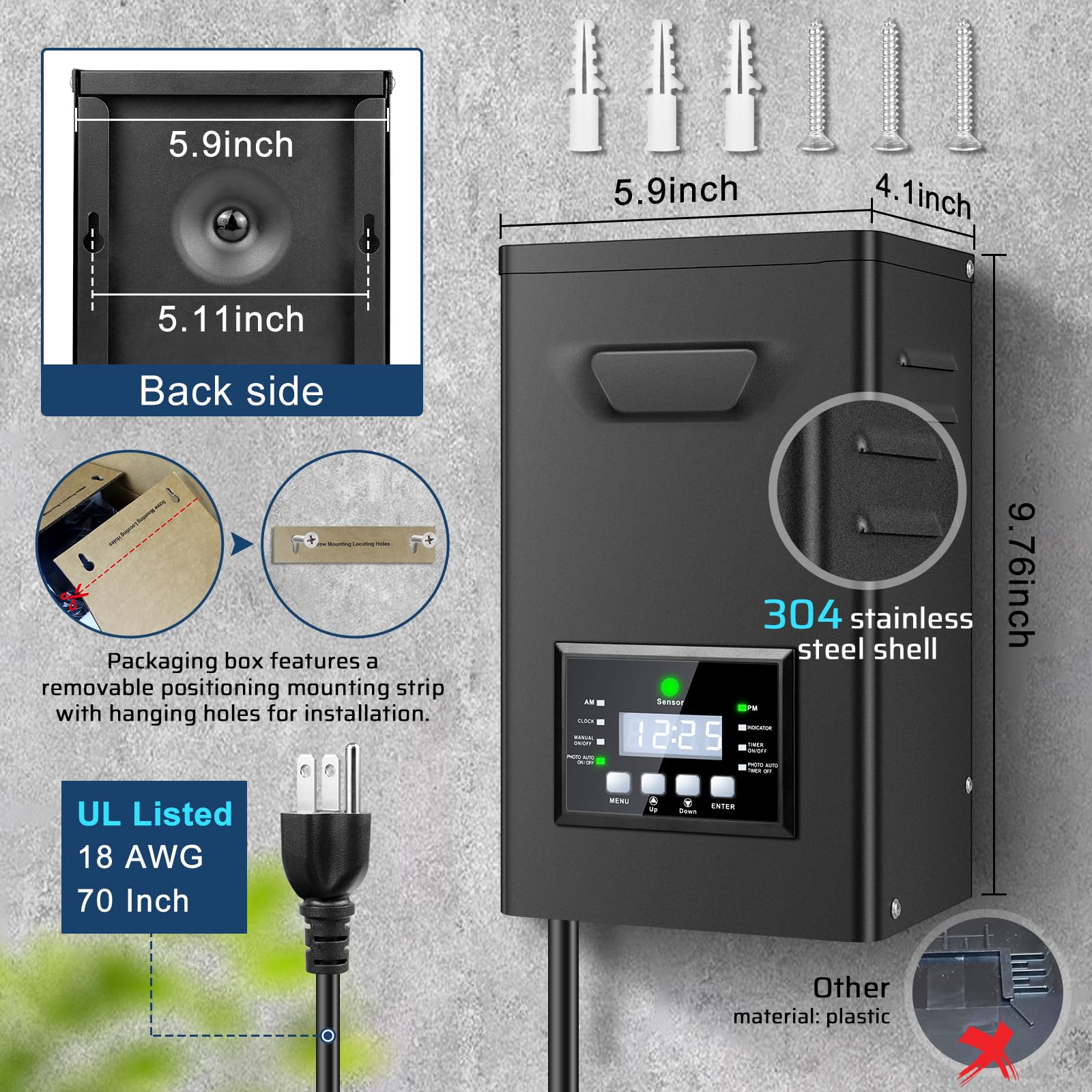 300W Landscape Transformer with Timer & Sensor -7