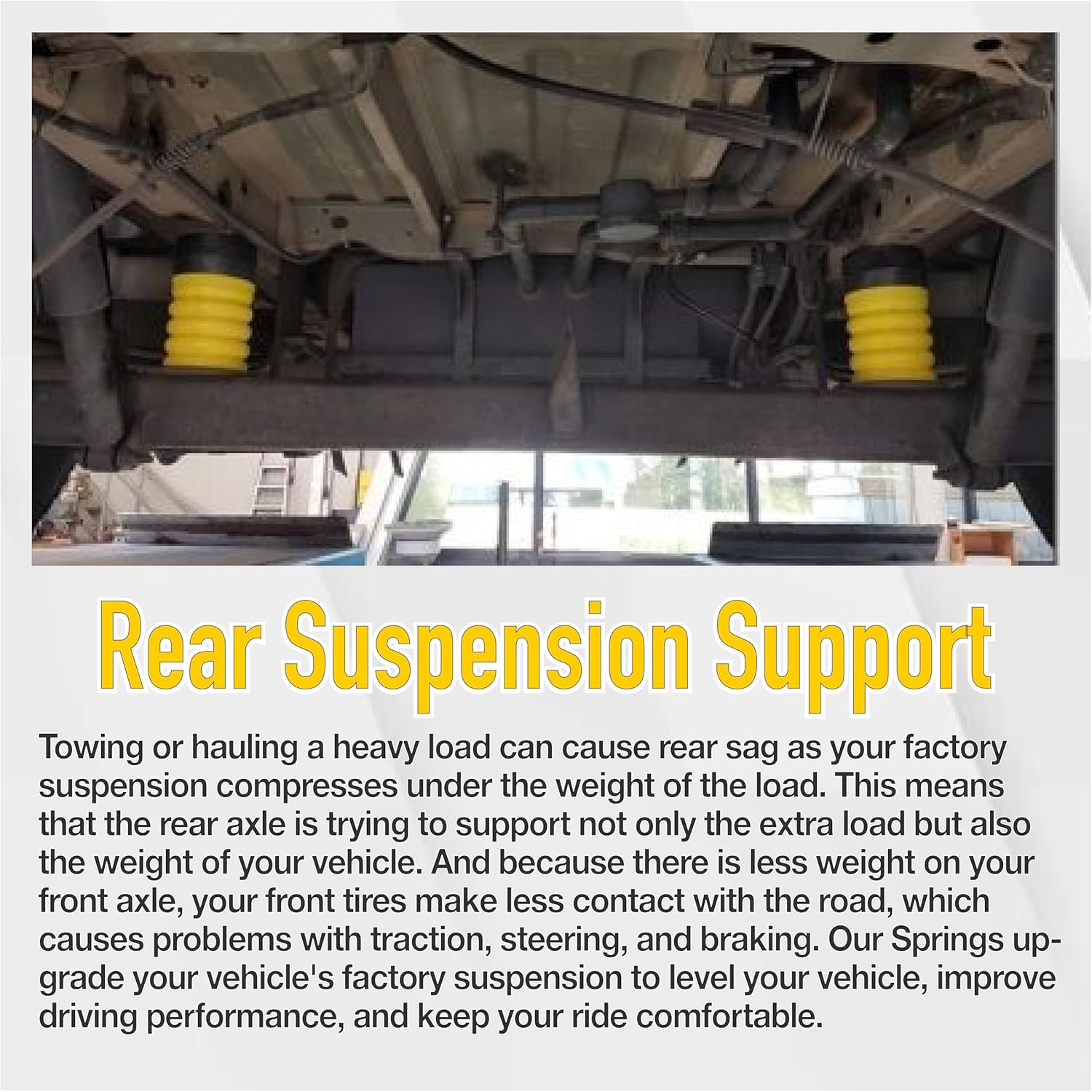 SSR-313-54 Rear Air Helper Spring Kit for Dodge RAM ProMaster 1500/2500/3500, Suspension Helper Springs Pair, Yellow