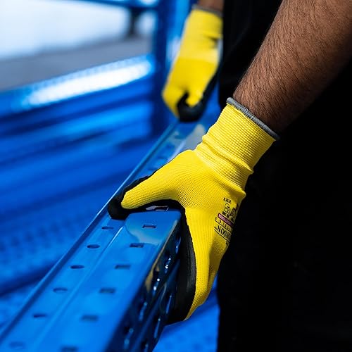 Miniatura 10 de linconson Paquete de 12 guantes de trabajo de mecánica de construcción de la serie Safety Performance