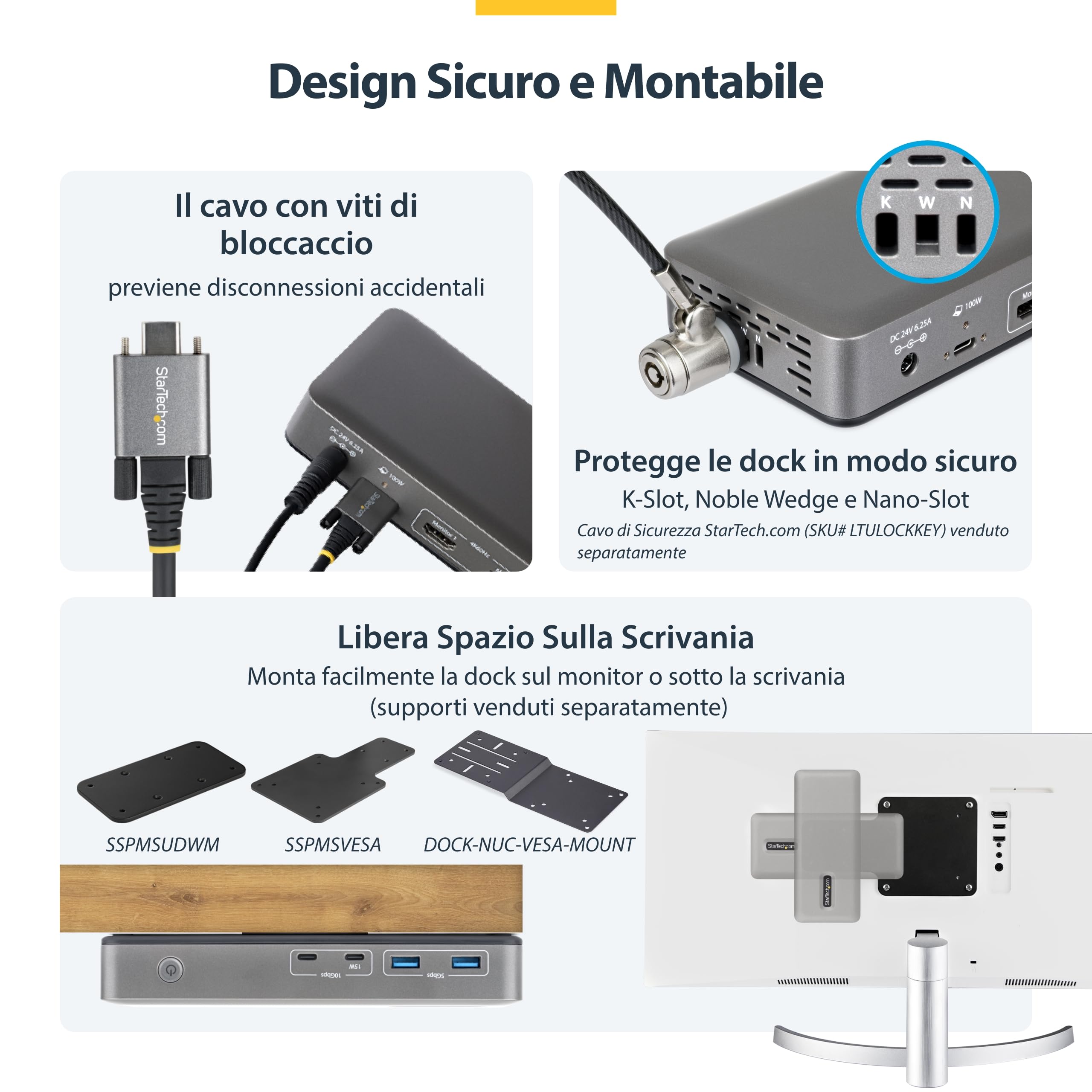 StarTech Docking station USB-C Dual Monitor, 2x HDMI 4K 60Hz, PD 100W, 6x USB 10Gbps, Gigabit Ethernet, Driverless, DockpPer Laptop Windows DP Alt Mode