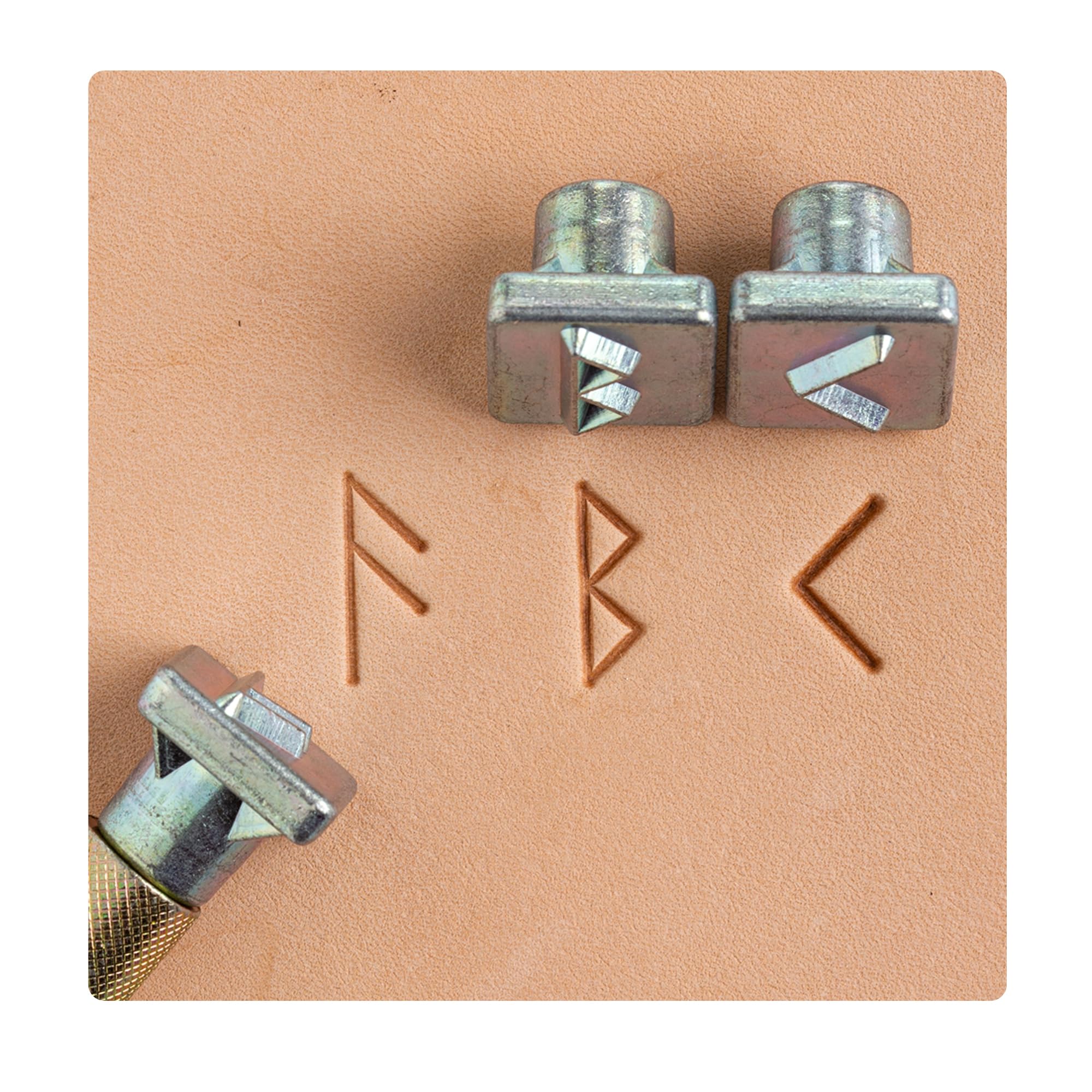 Tandy Leather Factory Runic/Celtic Alphabet Stamp Set 3/4 (with Stamping Handle) by