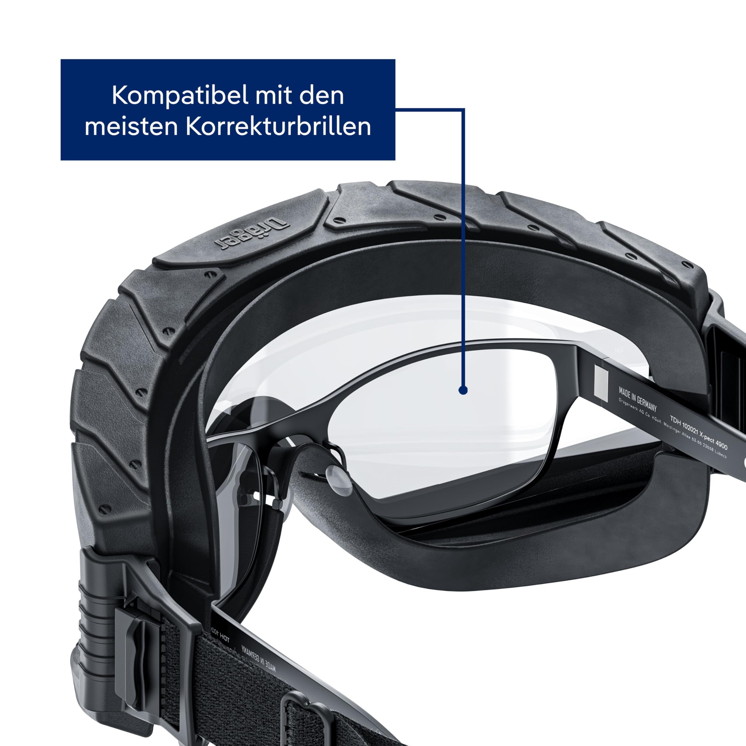 Dräger X-pect 4800 4900 Schutzbrille Vollsichtbrille beschlagfrei kratzfest Polycarbonat