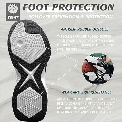 Miniatura 5 de CJSPORX Zapatos de baloncesto para hombre, transpirables, antideslizantes, zapatillas deportivas de moda