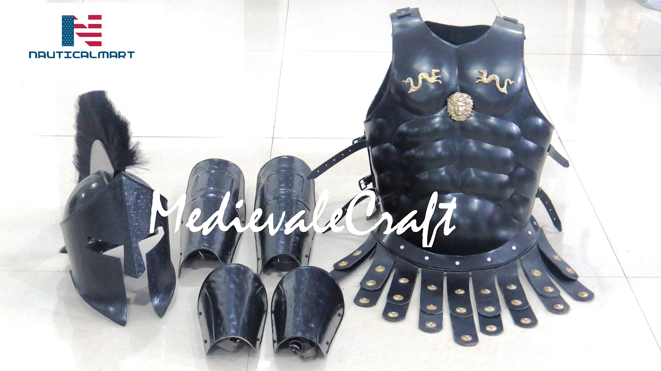 Medieval Roman Muscle Armor Spartan Set Greek Wearable Halloween Costume