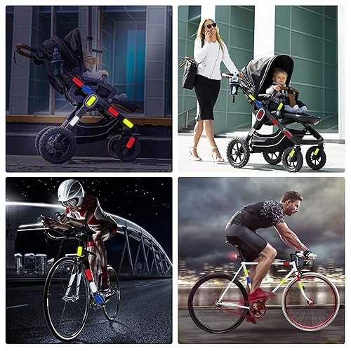 Miniatura 5 de 32 calcomanías reflectantes de seguridad, cinta reflectante impermeable para exteriores, 4 colores, cinta reflectante para vehículos, bicicletas,