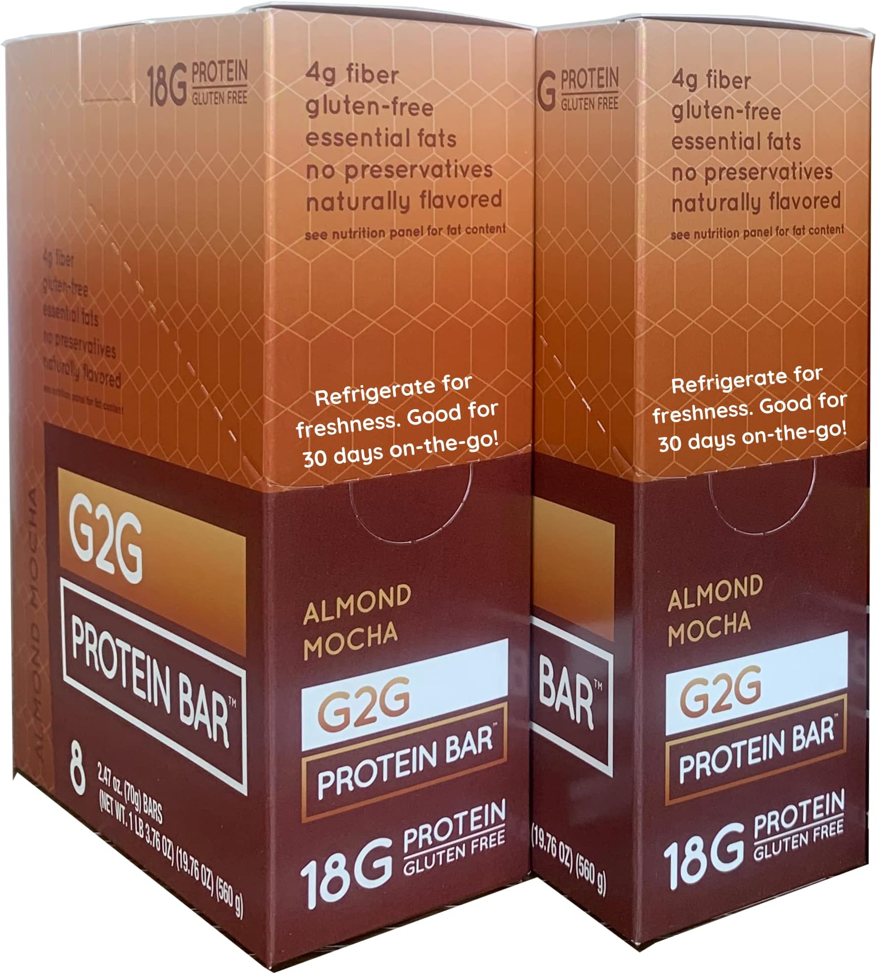 G2G Protein Bar, Almond Coconut, 8 Count (Pack of 8