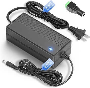 ALITOVE 12V Power Supply 5A 60W Max AC to DC Adapter 100240V to 12 Volt Transformer Power Adapter 5 Amp 4A 3A 5.5x2.1mm Plug for LED Light Lamp PC Monitor CCTV Security Camera HDD Enclosure
