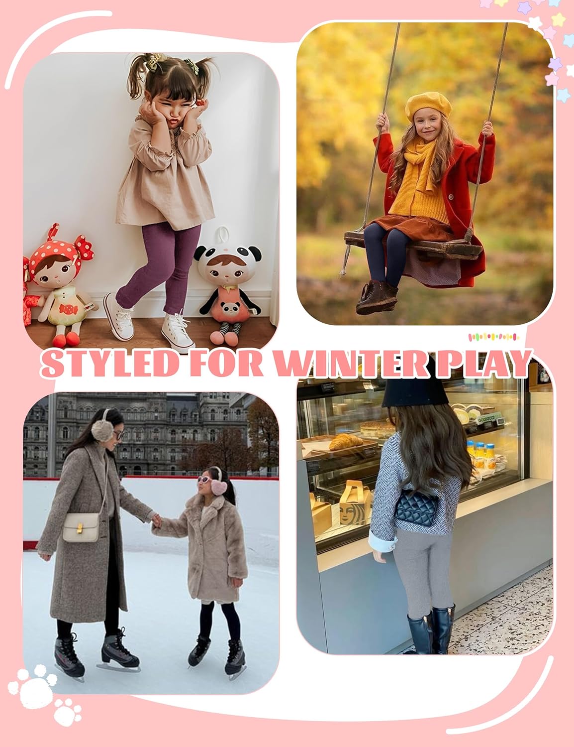 Girls Fleece Lined Leggings Black Winter Thermal Warm Clothes Running Thick Pants Cold Weather for Kids 5-13 Years - Image 2