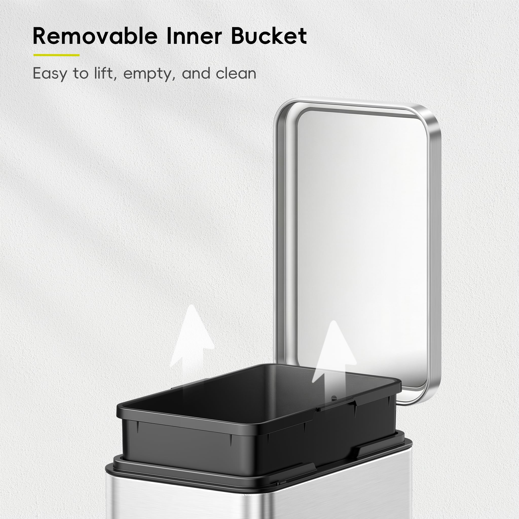 Amazon.com: EKO Small Bathroom Trash Can with Lid Soft Close, Step