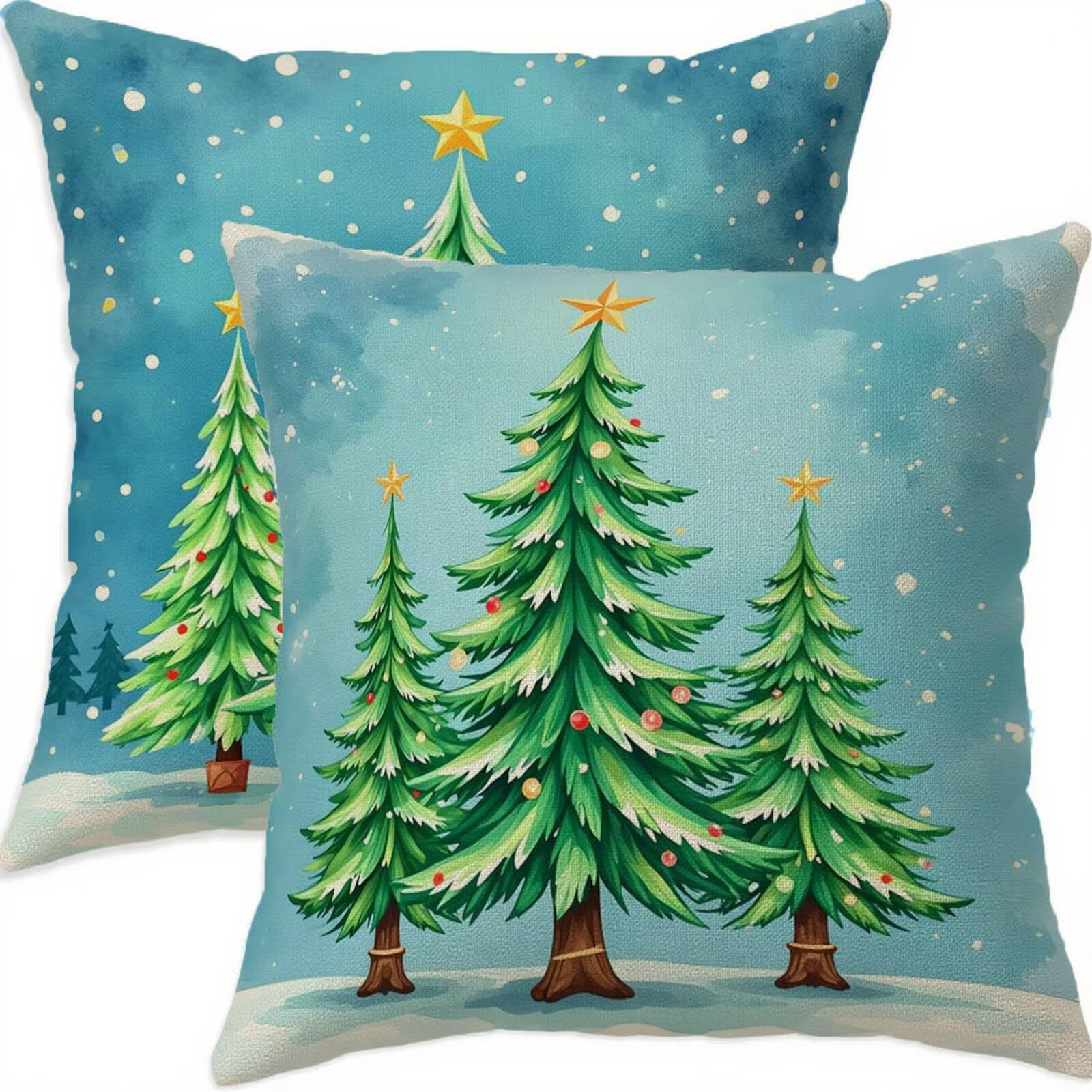 Taie oreiller imperméable 65x65 vert avec fermeture éclair invisible Noël