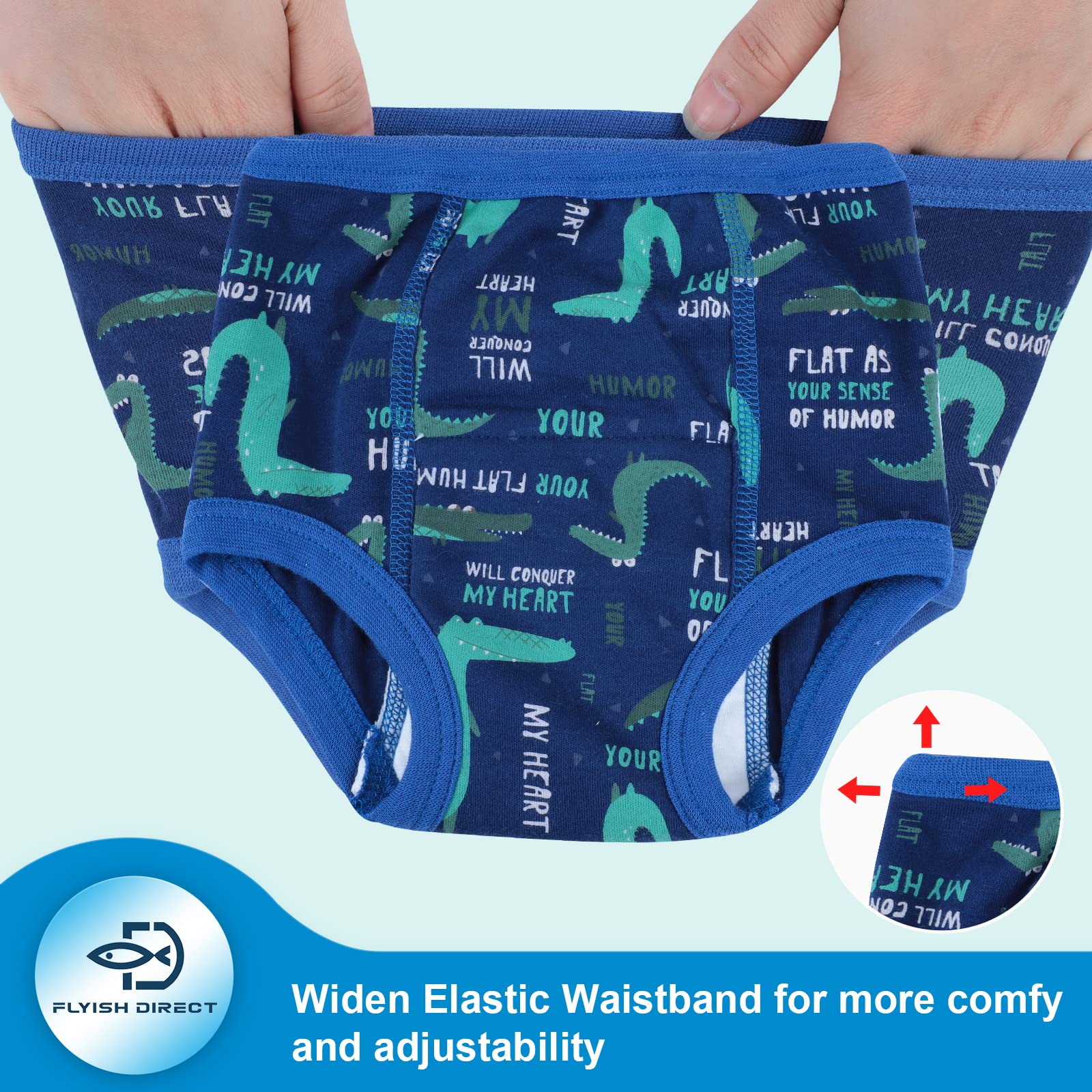 FLYISH DIRECT culotte apprentissage propreté garcon culotte dapprentissage culotte d apprentissage enfant 4 ans, Pur Coton, Requin, Lot de 4 - 3