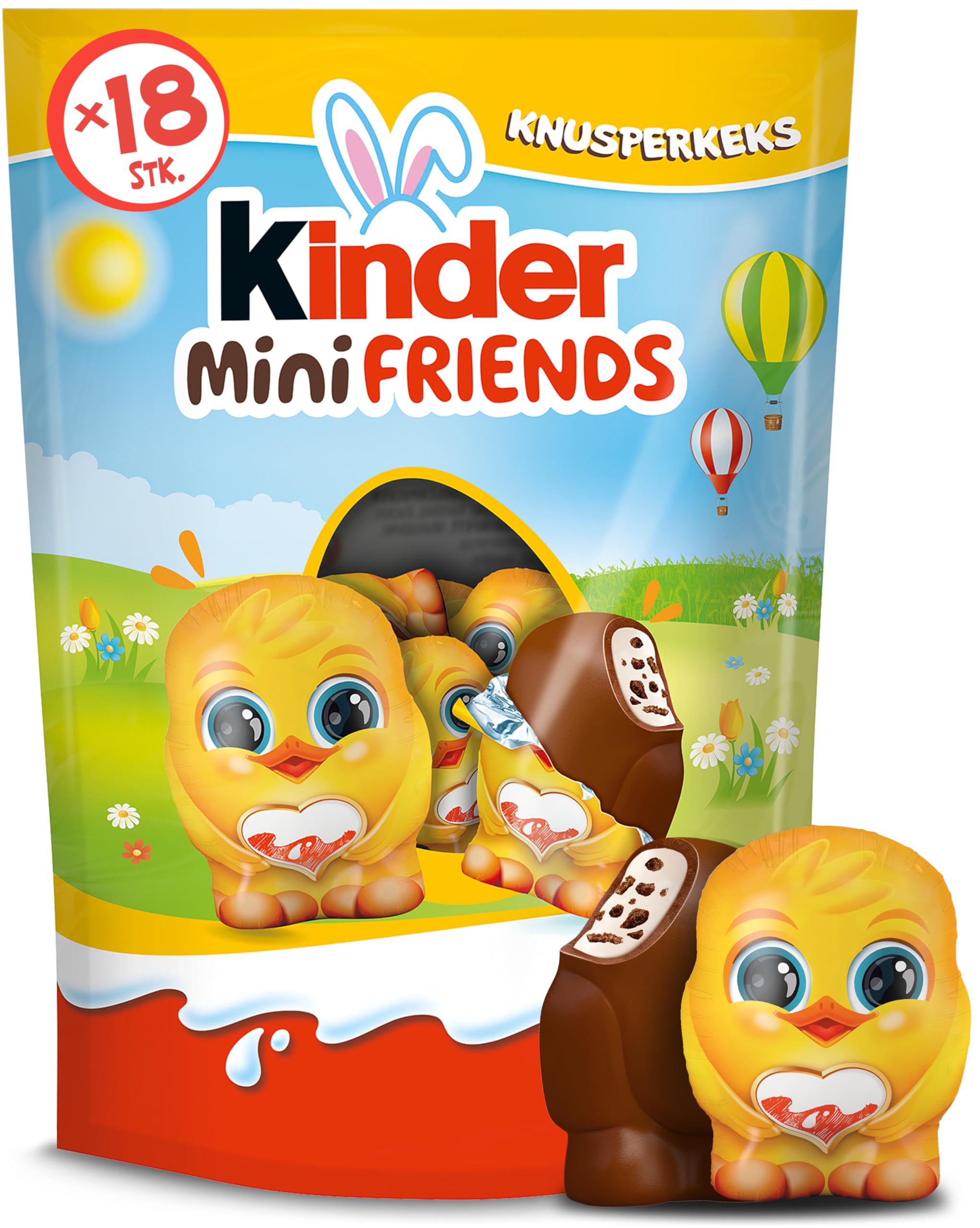 kinder Mini Friends Knusperkeks 122 g – Vollmilchschokolade mit Keks & Milchfüllung – Figuren zu Ostern – Osterschokolade & Süßigkeiten – Zum Befüllen des Osternests oder zum Teilen