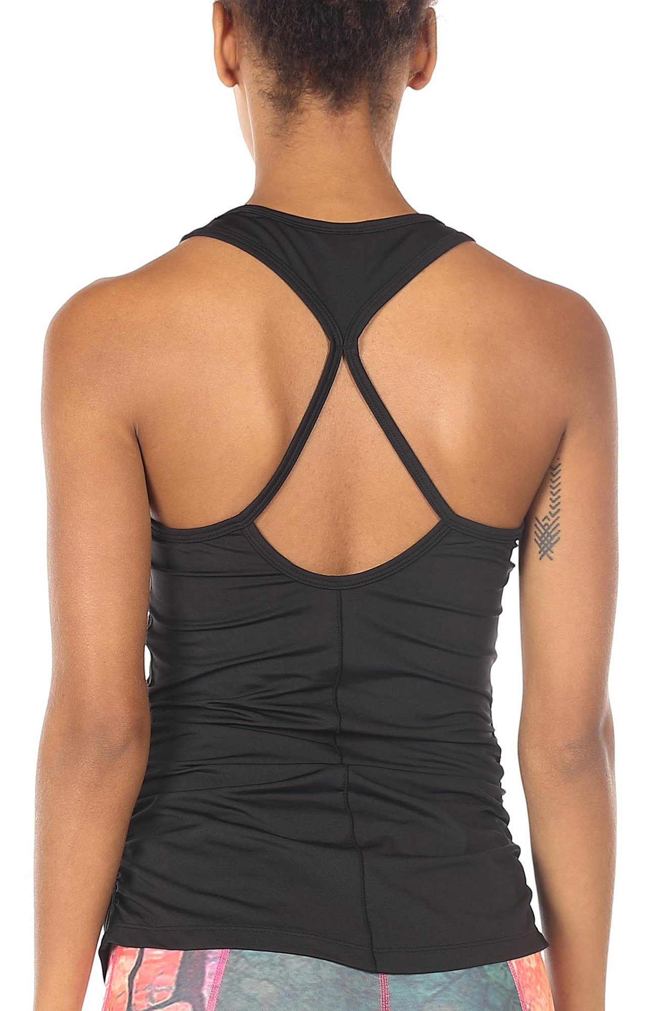 icyzoneWomen's Workout Yoga Tank Tops Racerback Sport Vest Sleeveless Gym  Running Shirt