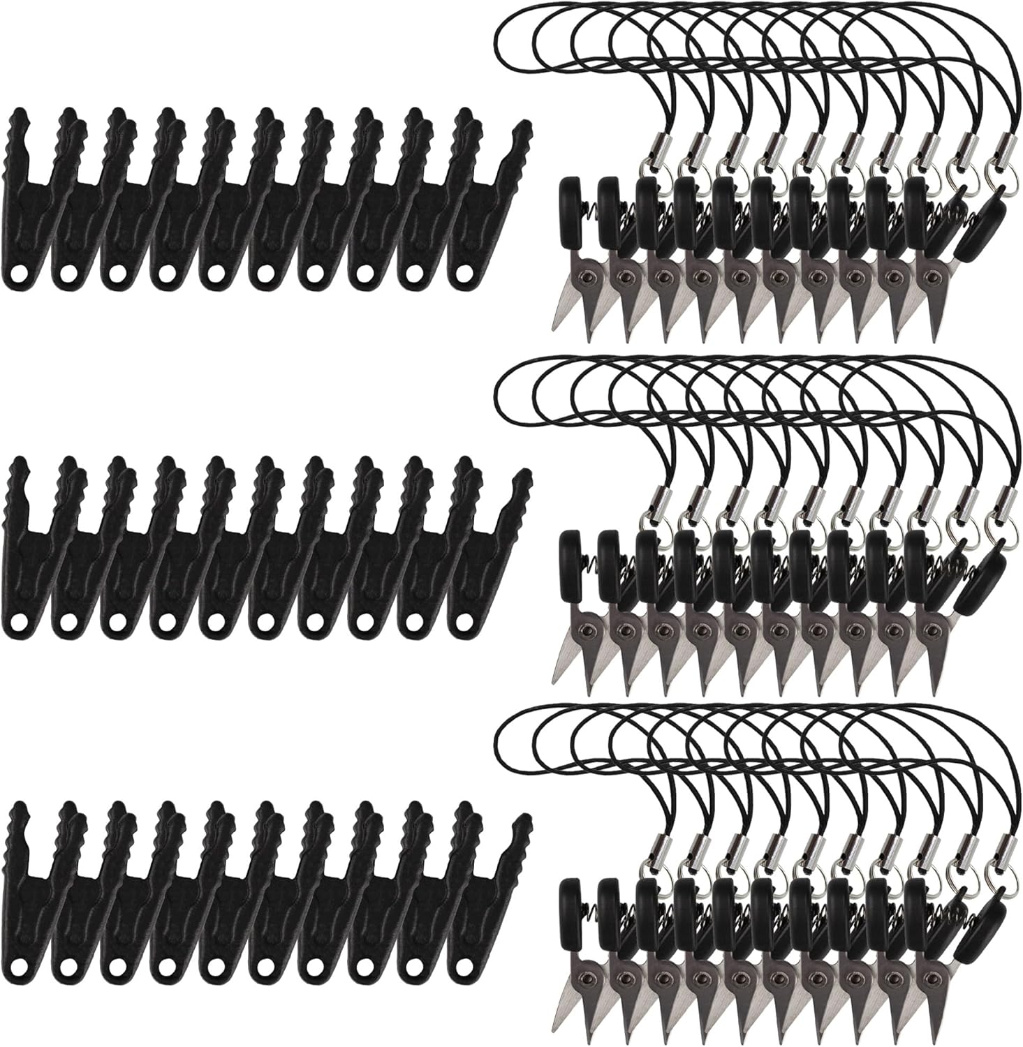 JubileeYarn Itty Bitty Snippy Portable TSA Compliant Keychain Scissors - Atomic Black - 30 Scissors