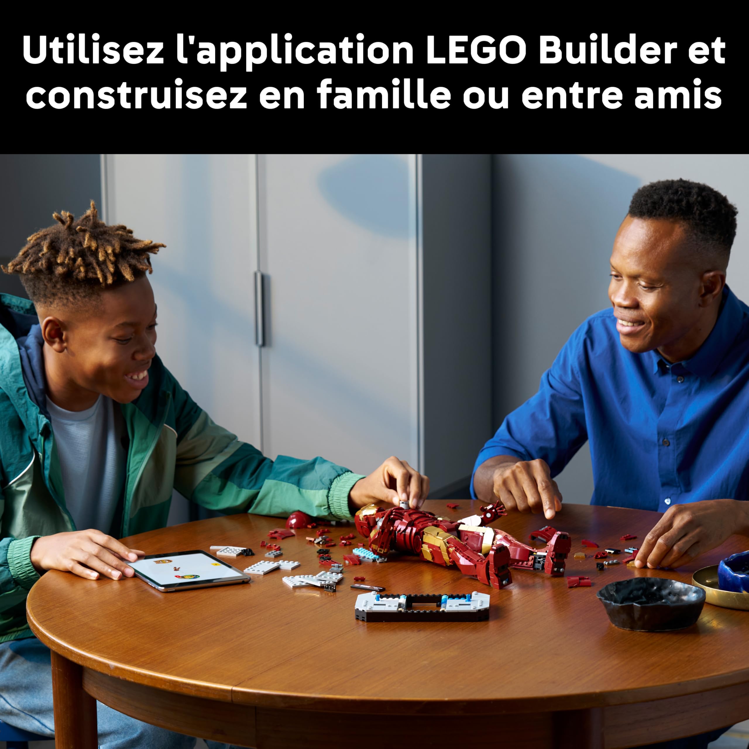 LEGO ǀ Marvel Iron Man Mark 3 Édition Collector - Figurine - Maquette Avengers pour Adulte - Décoration Intérieure - Minifigurine & Réacteur Arc - Cadeau à Collectionner pour Fans 76344