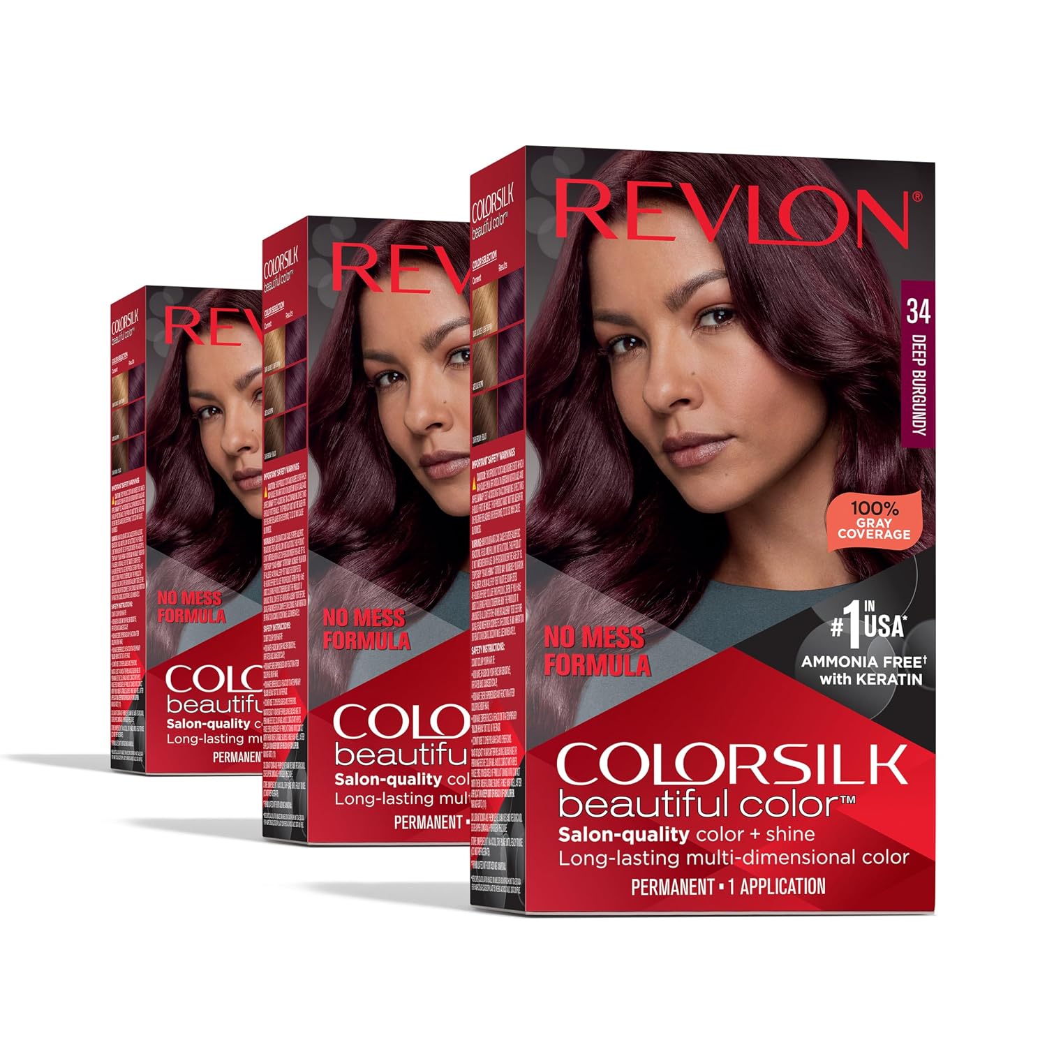 Revlon Colorsilk Beautiful Color Permanent Hair Color, (OLD VERSION) 66 Cherry Red (Pack of 3)