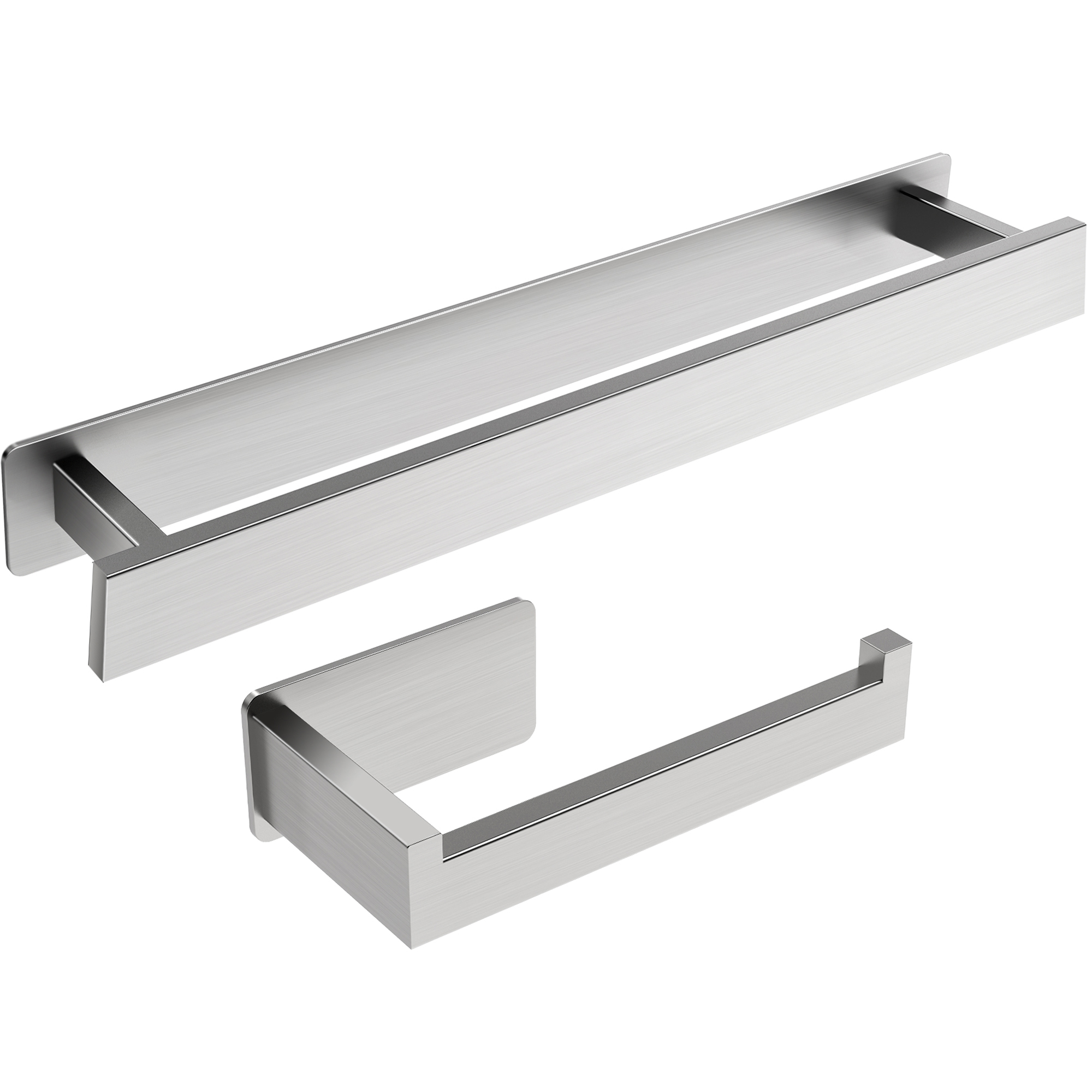 Porte-serviettes Adhésif Sans Perçage - 2 Pièces En Inox 304 - 40 Cm - Pour Salle De Bain & Cuisine