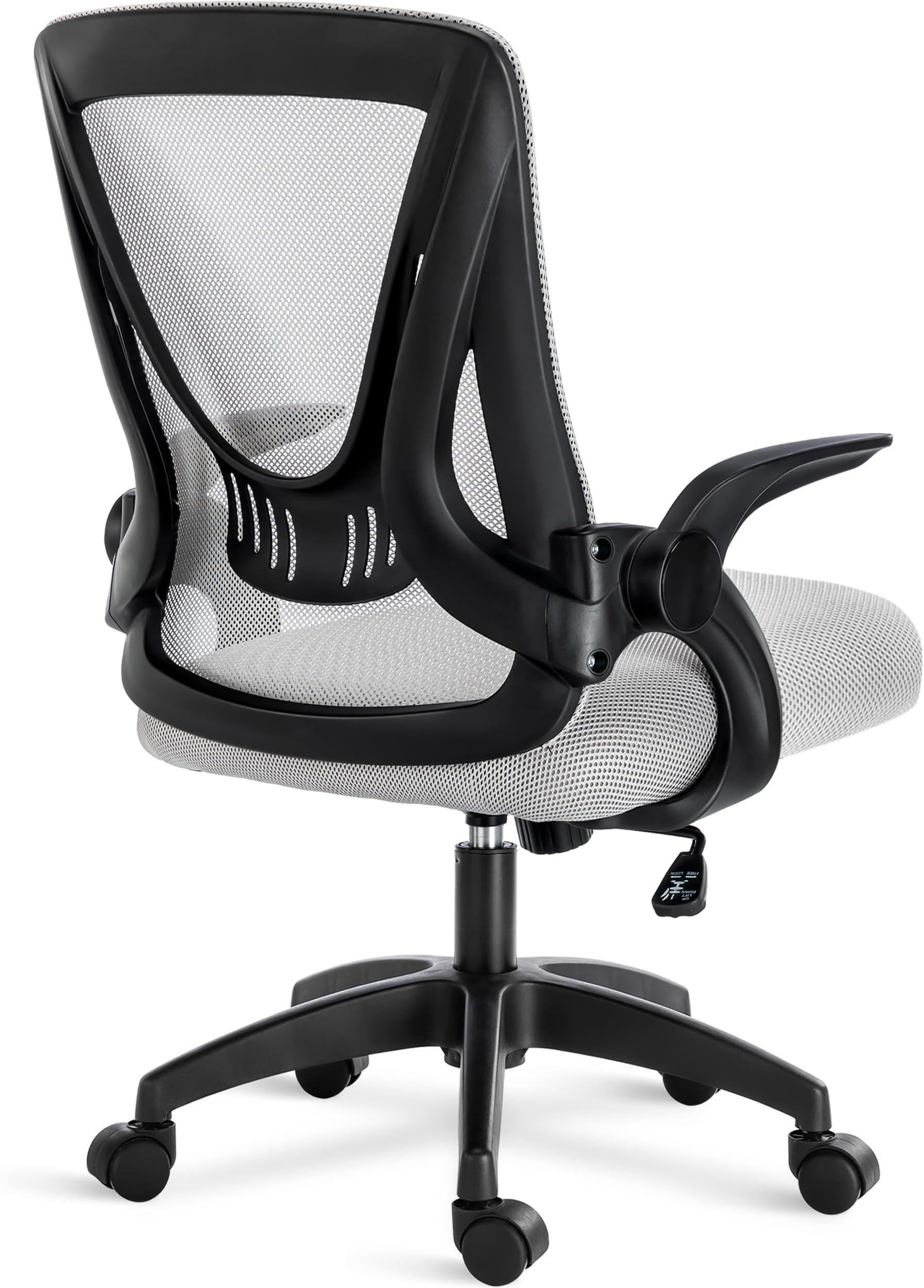 Blisswood Office Desk Chair, Ergonomic Mesh Chair With 90° Flip-up Armrest Swivel Computer Chair With Lumbar Support, Adjustable Height, Back Support 360° Rotation Gaming Chair For Home Office