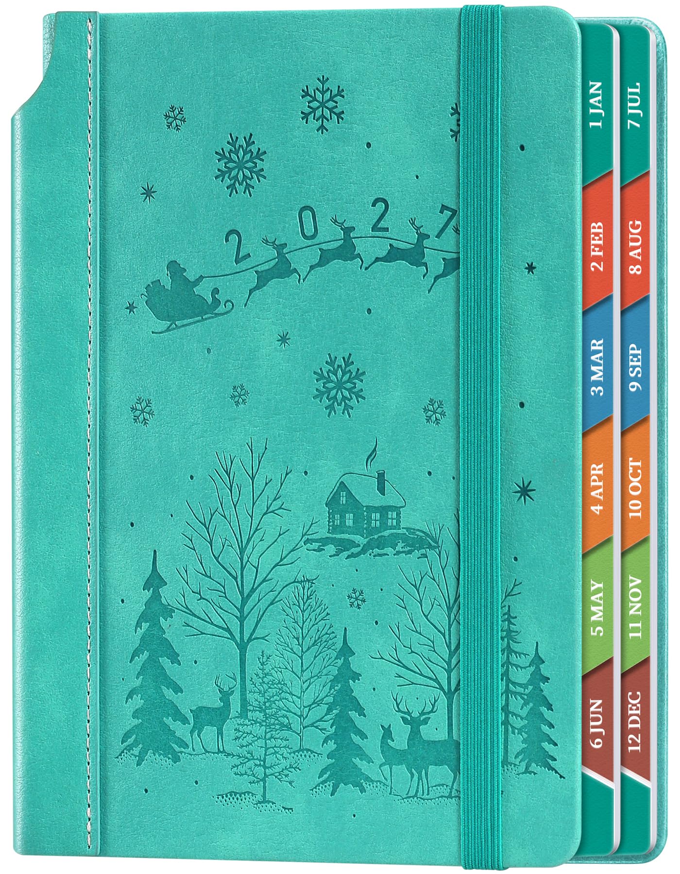 ZXHQ Diary 2027 Day Per Page A5, Full Year Daily Planner 2027 - Teal