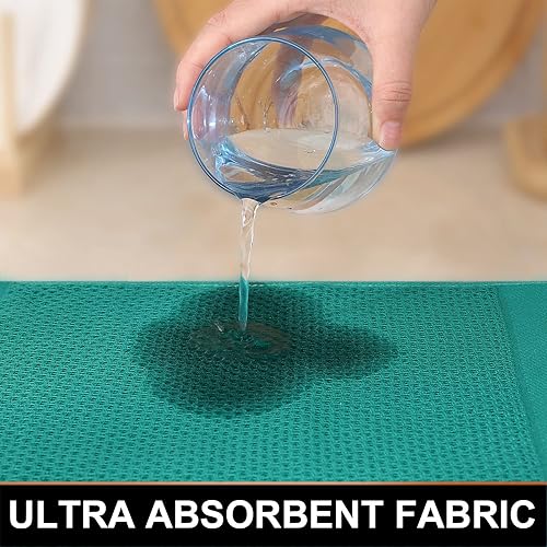 Miniatura 157 de Homaxy Toallas de cocina 100% algodón con tejido gofre, 13 x 28 pulgadas, súper absorbentes y lavables a máquina, para secar platos, paquete de 4