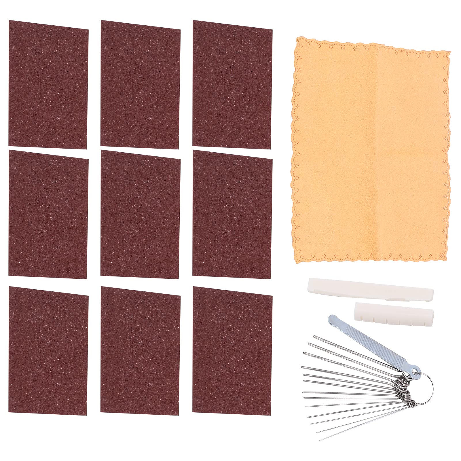 Buy Guitar Bridge Saddle Nut Files Kit, Stainless Steel Material Keep