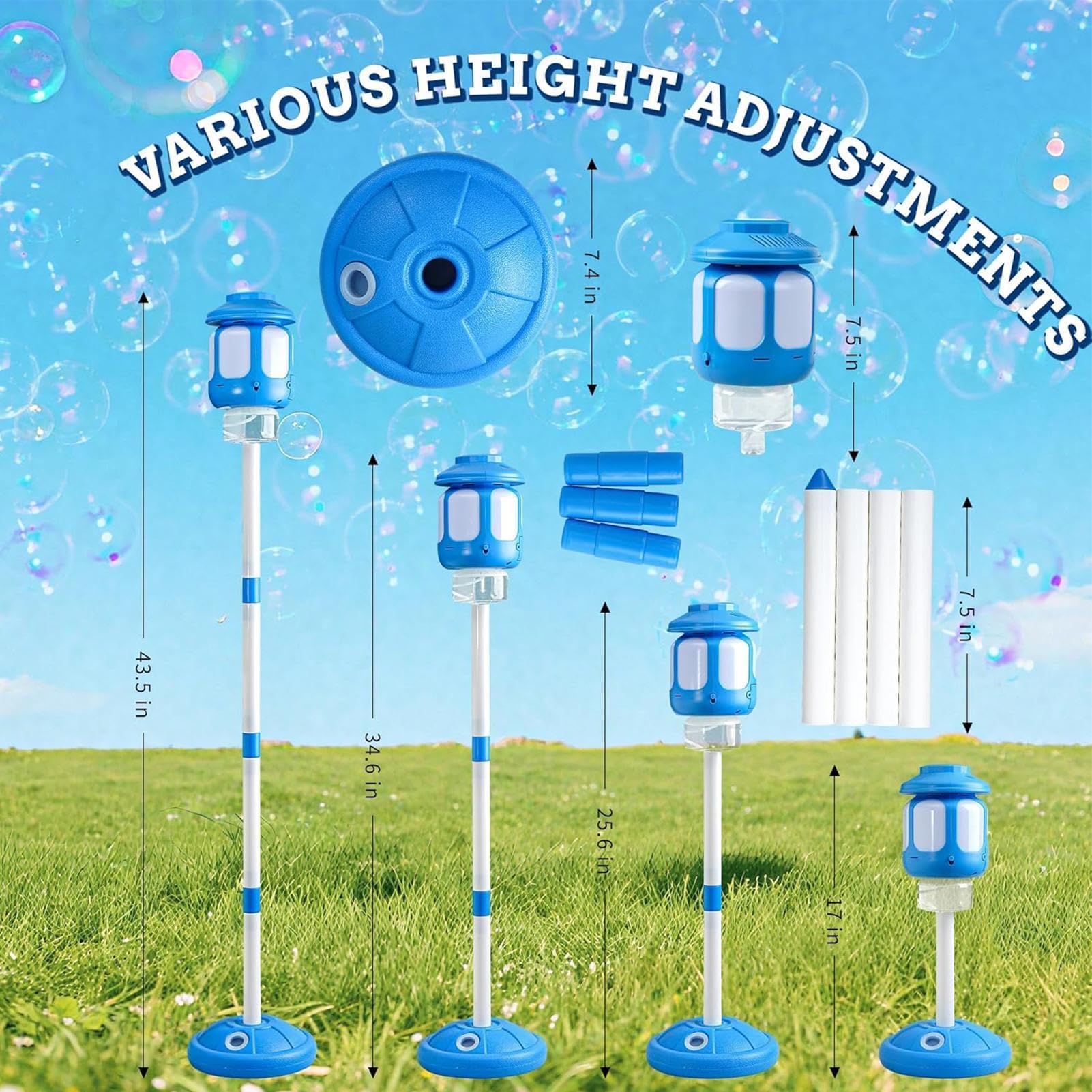 Bubble Tower Toy Regulowana Wysokość Dmuchawa Automatyczna Działanie Zewnętrzna Lampa Uliczna Muzyka Akcesoria Do Ogrodów Zabawna Dekoracja