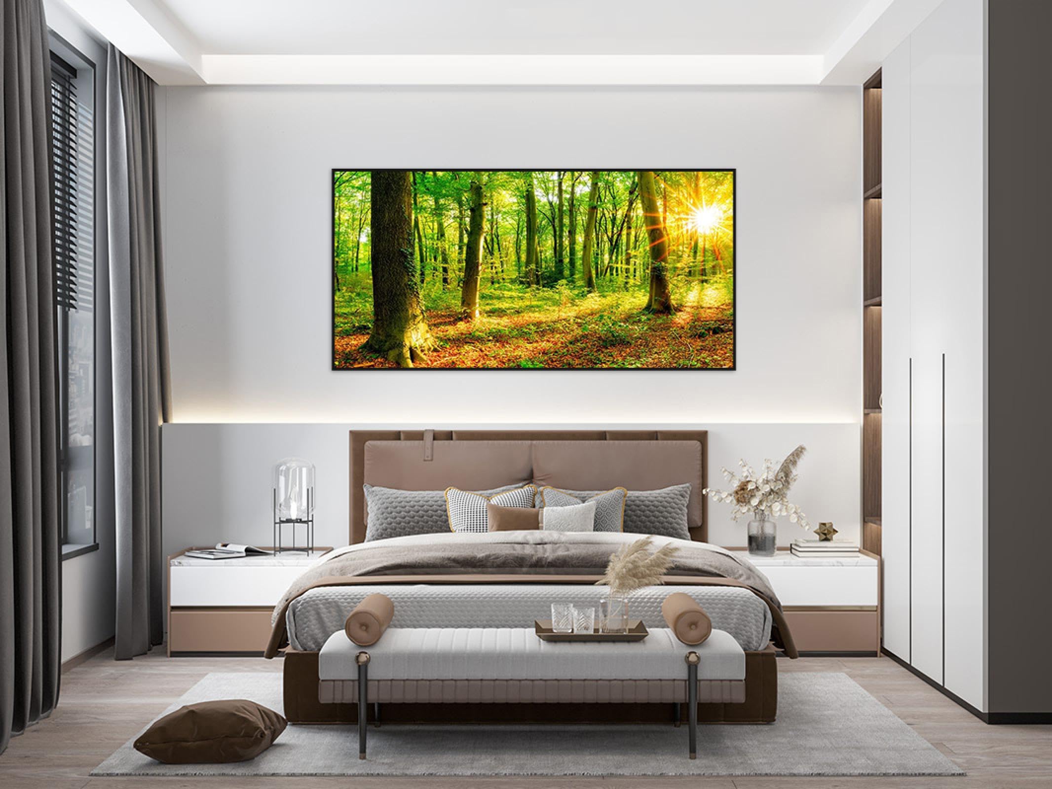 Cuadros Decoracion Salon Bosque Árboles Naturaleza Lienzos Decorativos 80x120cm Cuadro Sobre Lienzo Moderno Vertical Dormitorio Cuadros Pared Imágenes Wall Art Prints Decor Grande PA80x120-5338