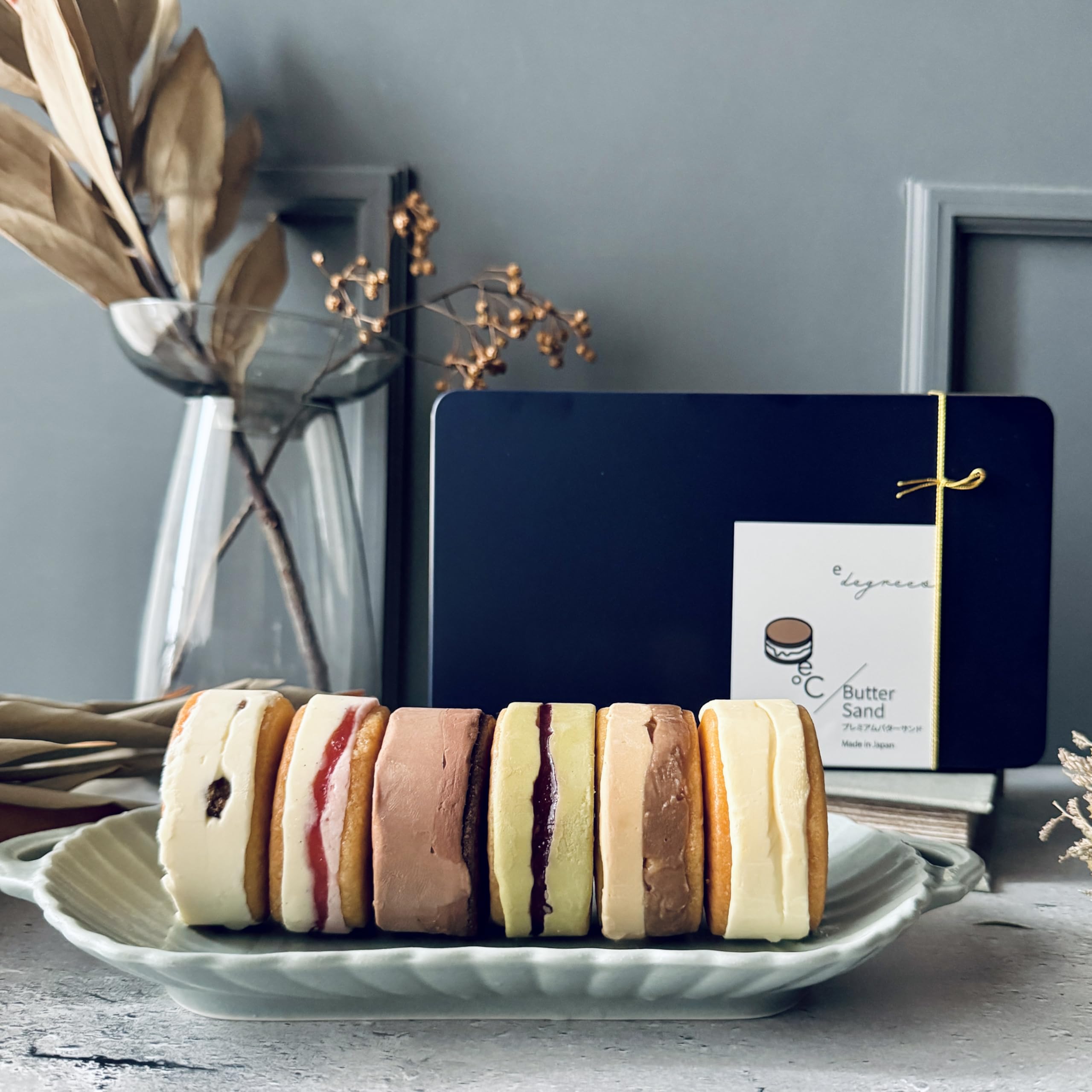 e℃ プレミアム 北海道バターサンド／6種類 x 各1個セット ランキング お取り寄せ 洋菓子 アイス 冷凍 贈り物 贈答 高級 おしゃれ 誕生日 お中元 濃厚 スイーツ 美味しい ギフト